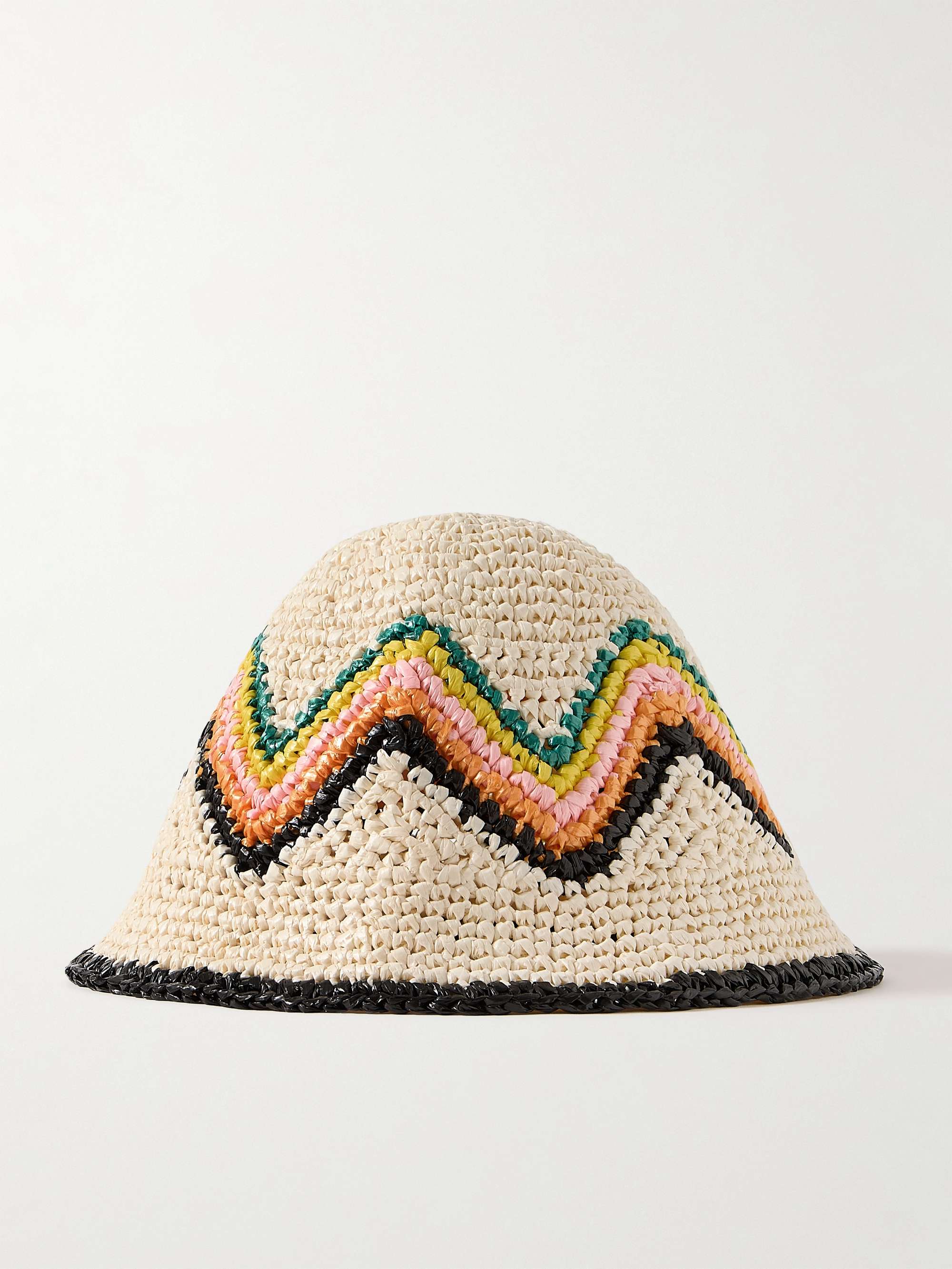 CASABLANCA Logo-Appliquéd Crocheted Faux Raffia Bucket Hat