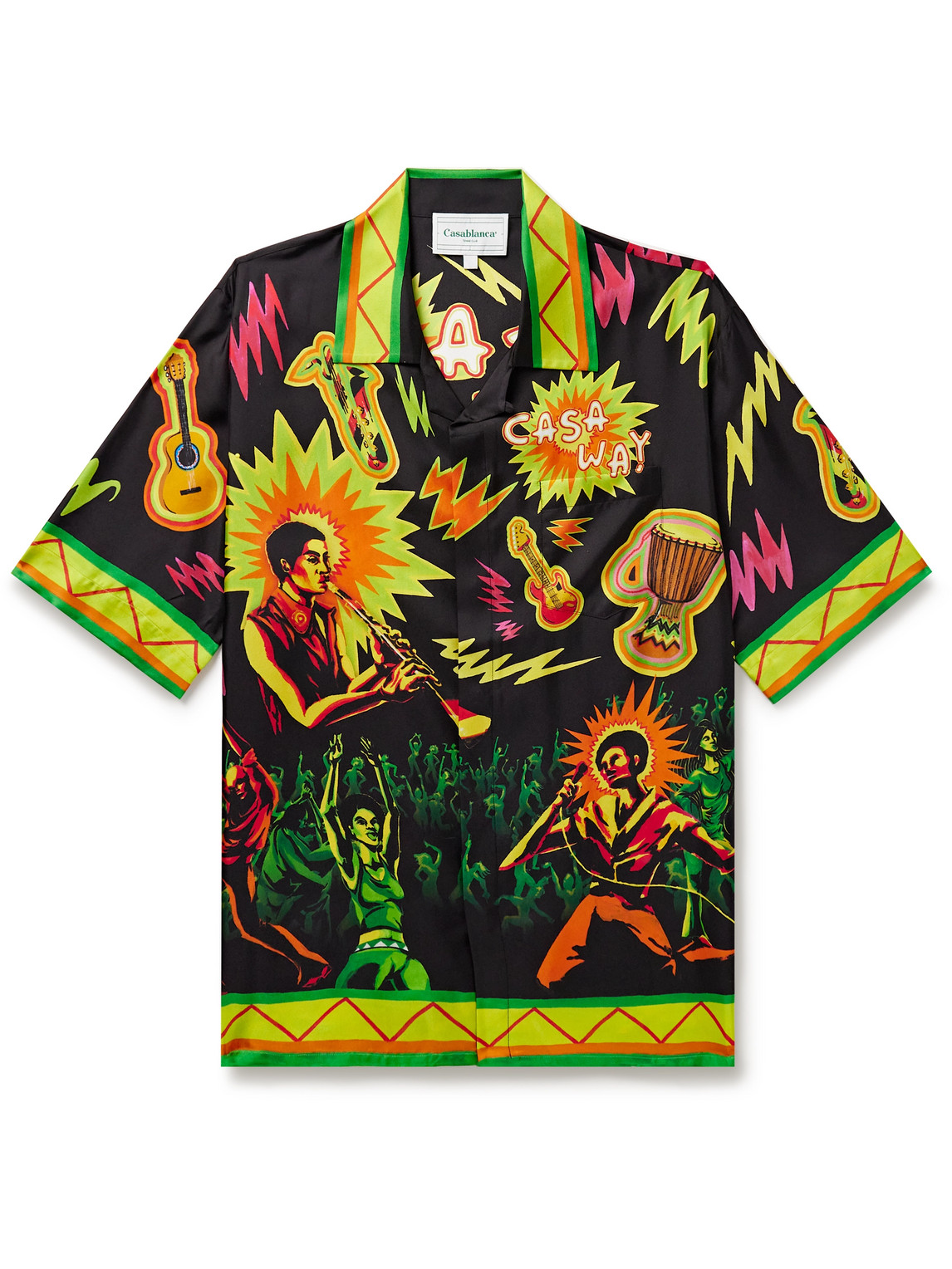Casablanca Man Shirt Black Size L Silk In Black