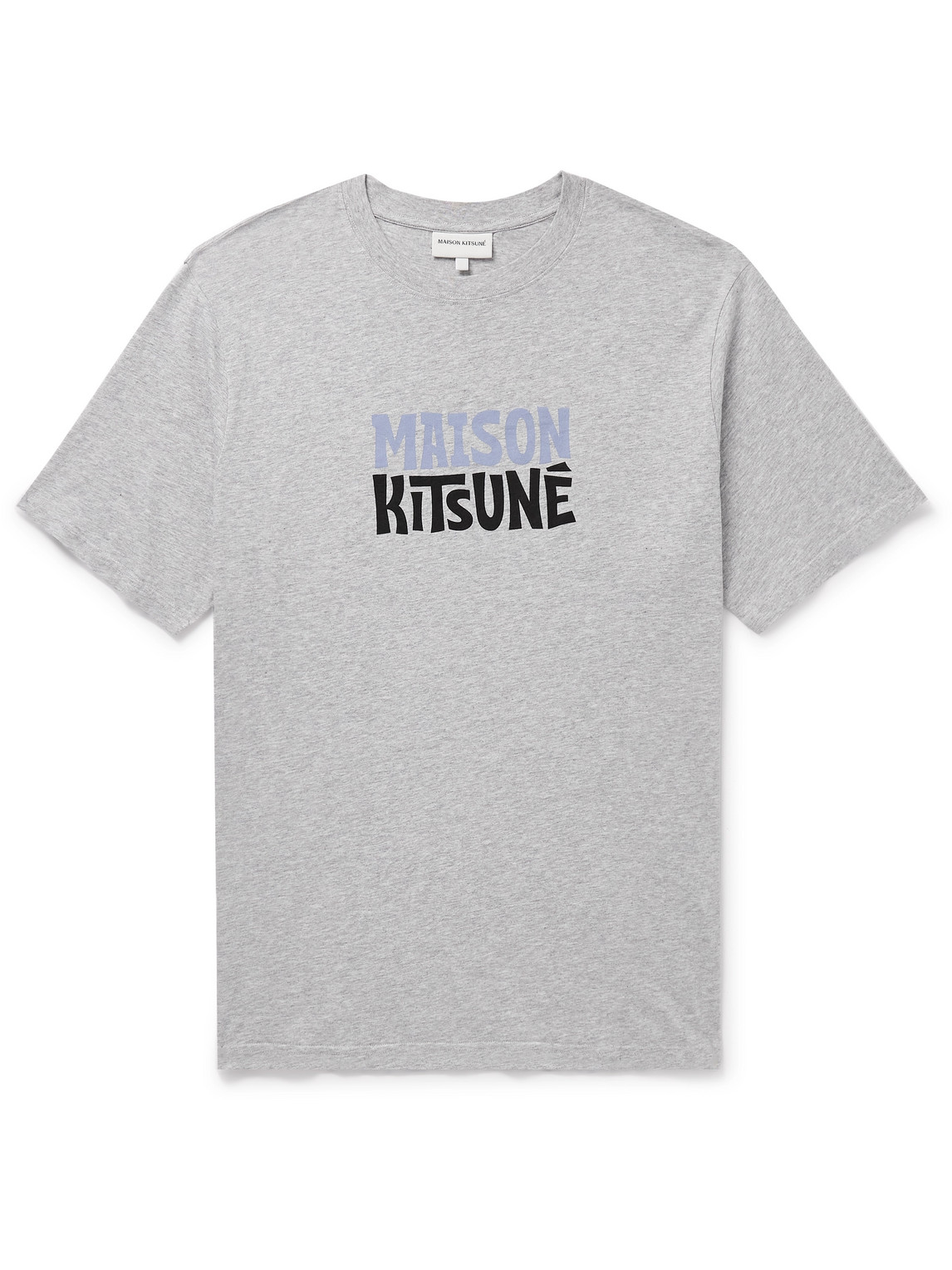 Maison Kitsuné Surf Club Logo-print Cotton-jersey T-shirt In Gray