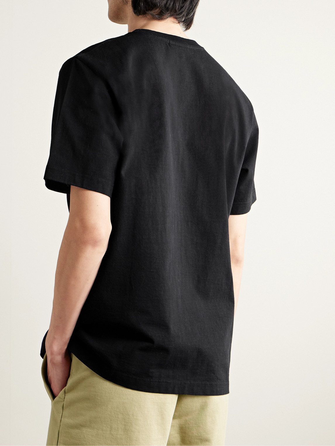 Shop Maison Kitsuné Logo-print Cotton-jersey T-shirt In Black