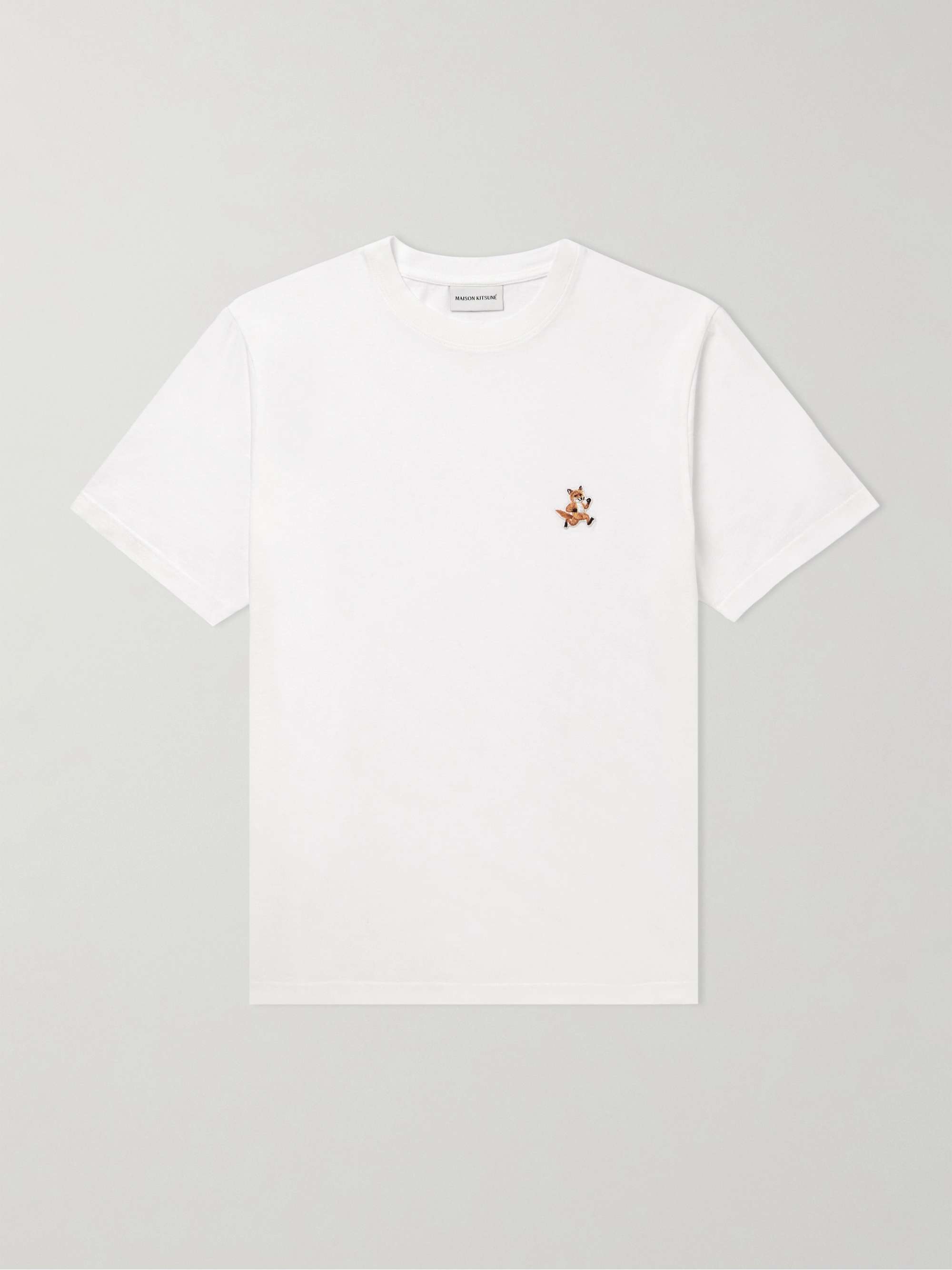 Logo-Appliquéd Cotton-Jersey T-Shirt - white - XS