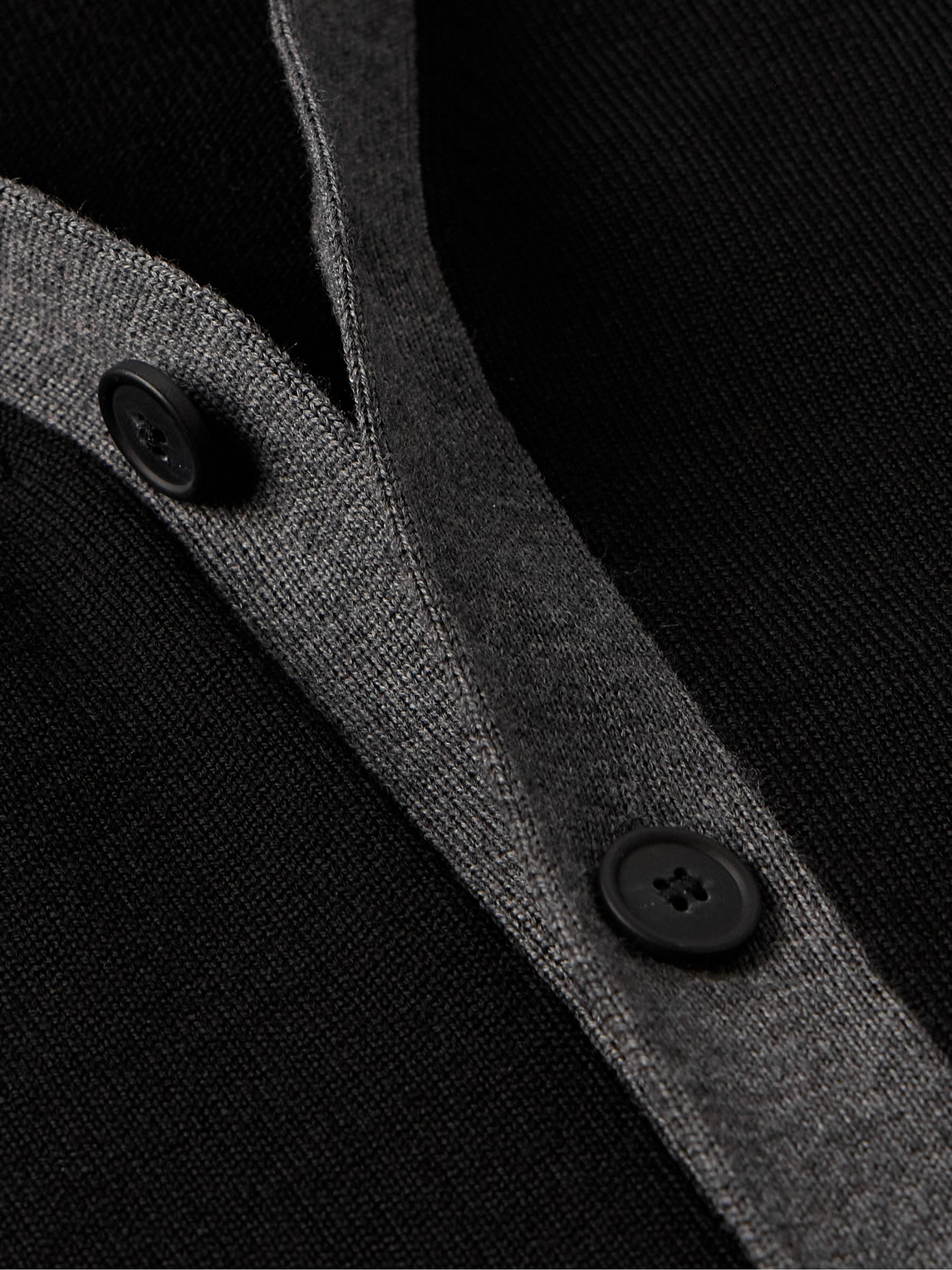 Shop Maison Kitsuné Logo-appliquéd Two-tone Wool Cardigan In Black