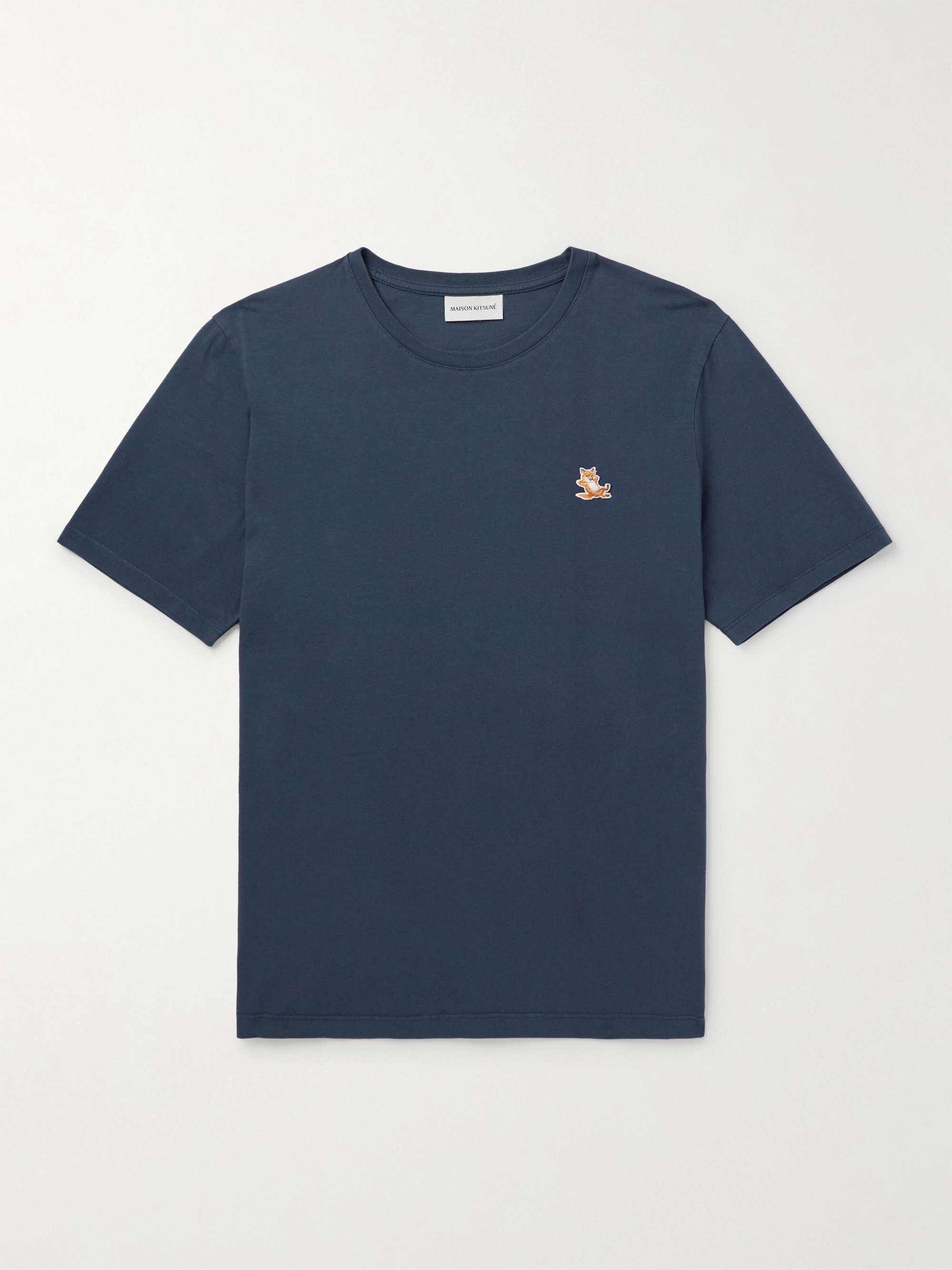 MAISON KITSUNÉ Logo-Appliquéd Cotton-Jersey T-Shirt for Men | MR PORTER