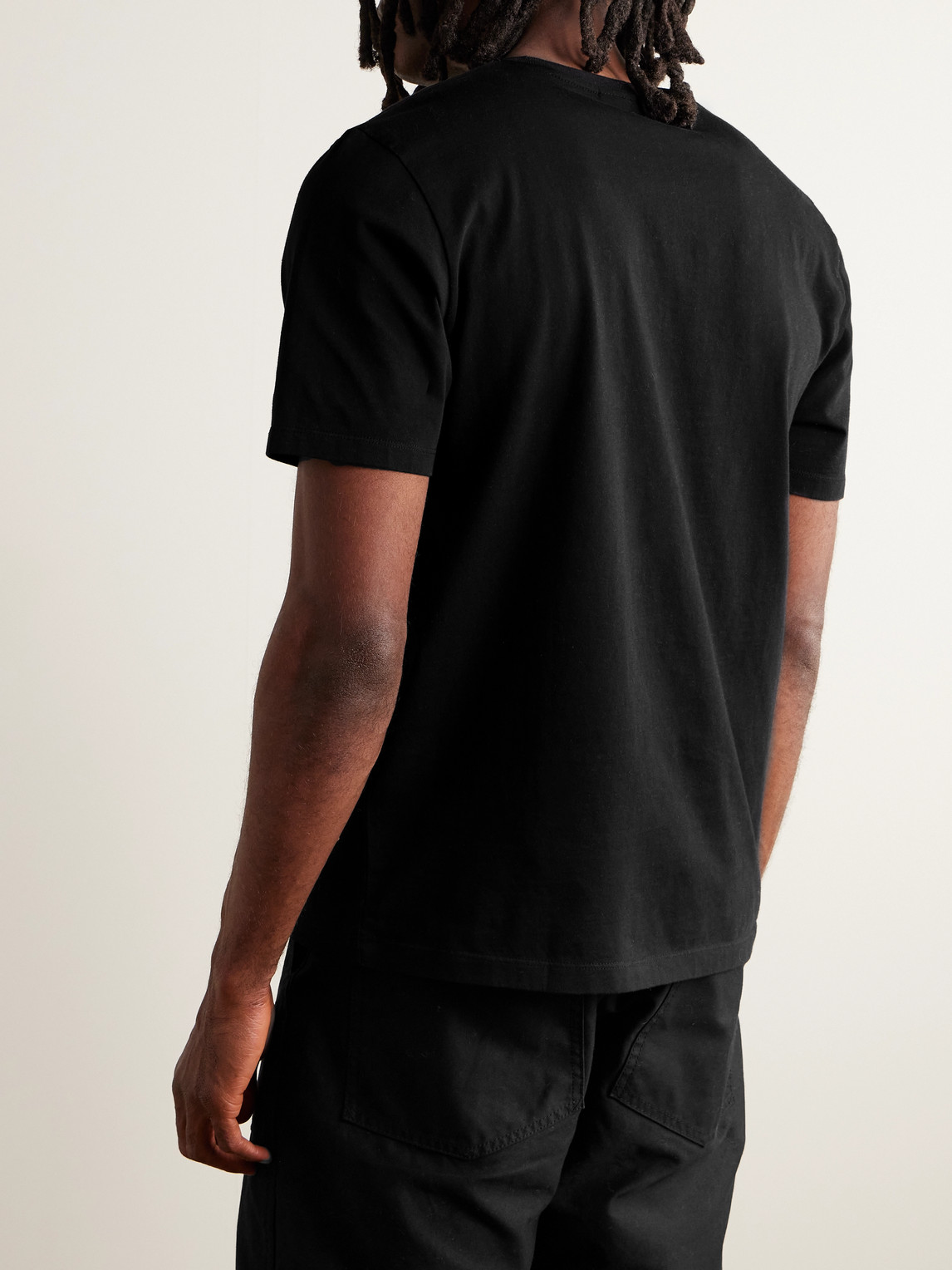 Shop Maison Kitsuné Logo-appliquéd Cotton-jersey T-shirt In Black