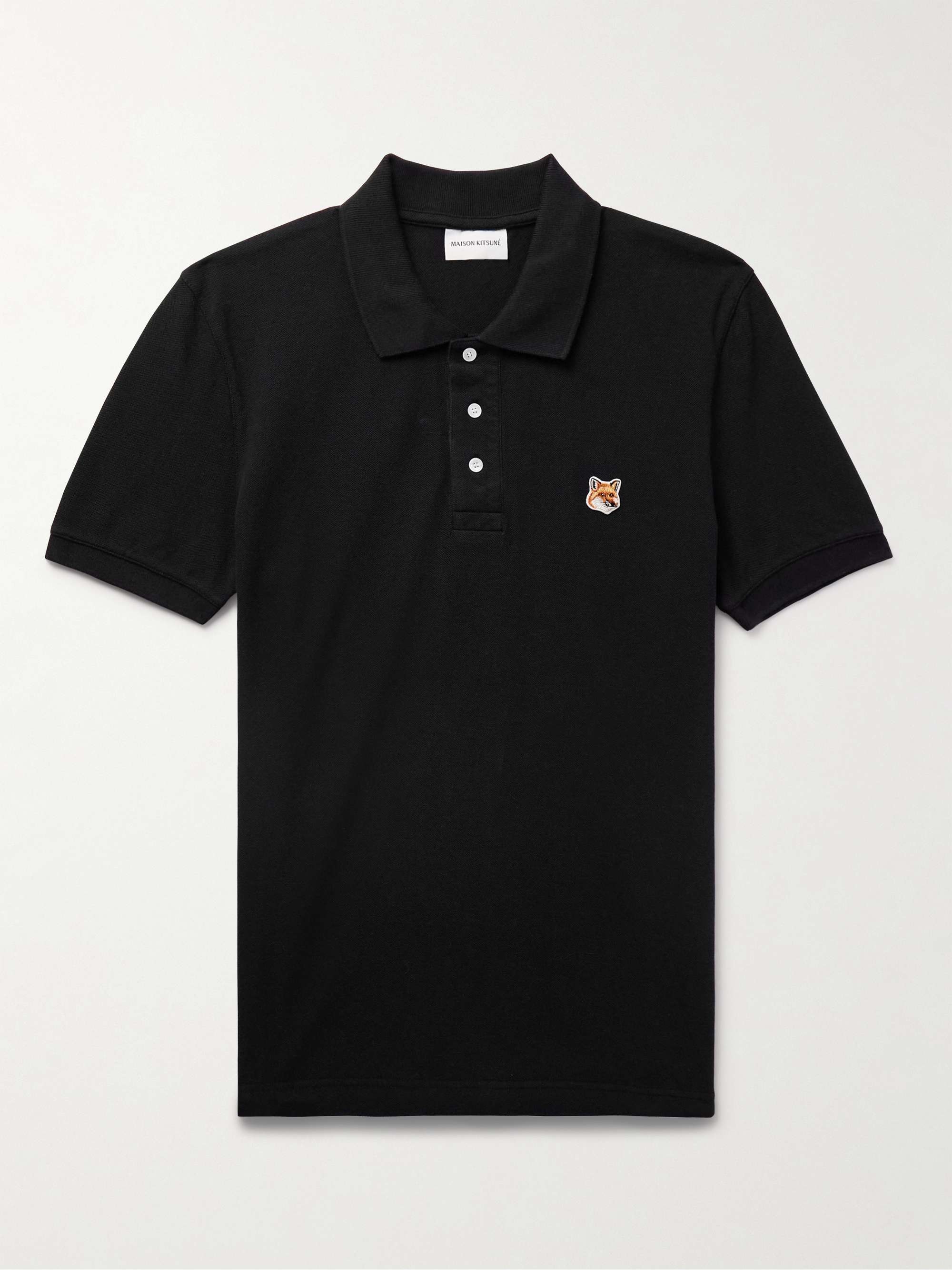 MAISON KITSUNÉ Logo-Appliquéd Cotton-Piqué Polo Shirt for Men | MR PORTER