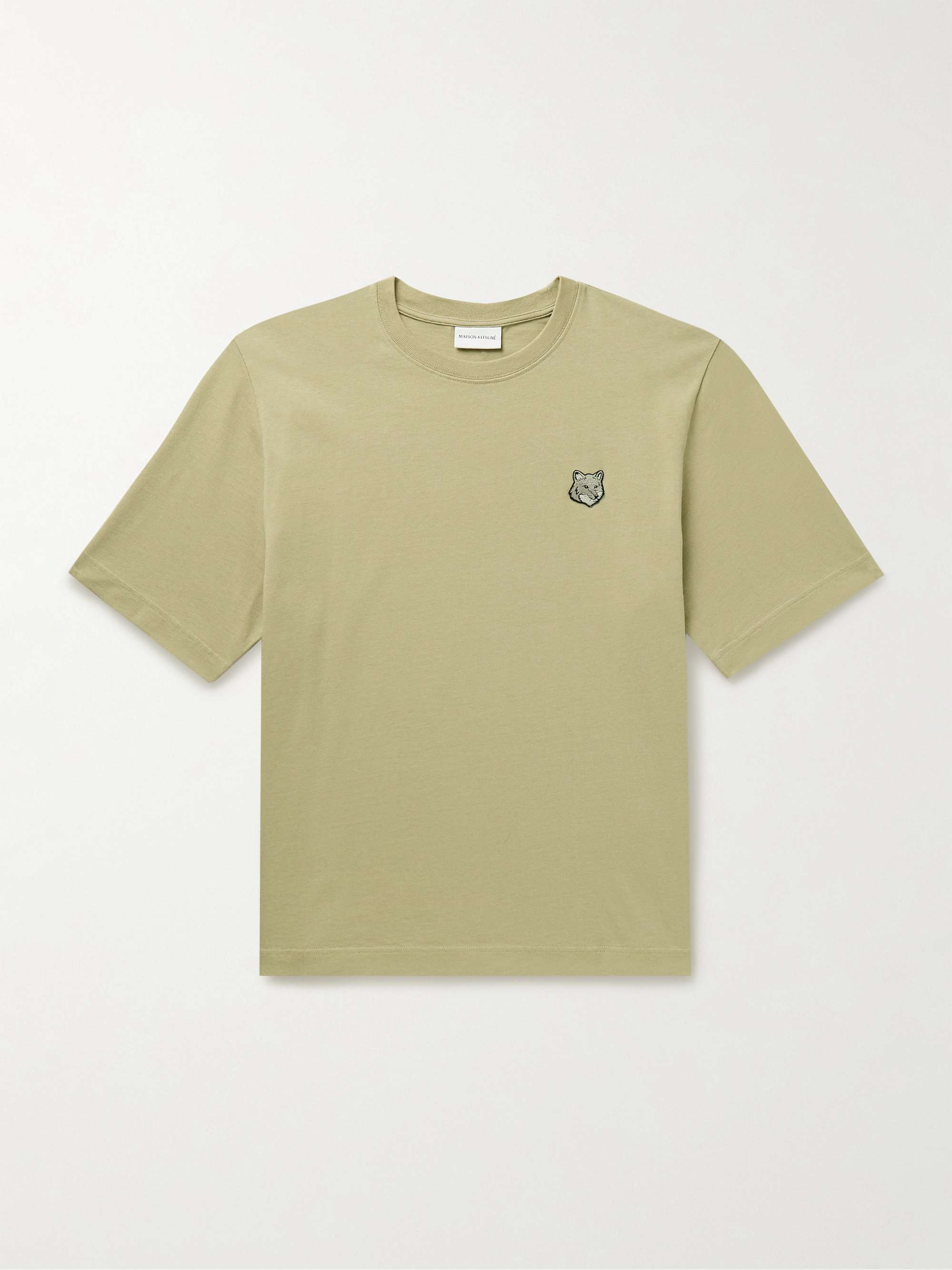 MAISON KITSUNÉ Logo-Appliquéd Cotton-Jersey T-Shirt for Men | MR PORTER