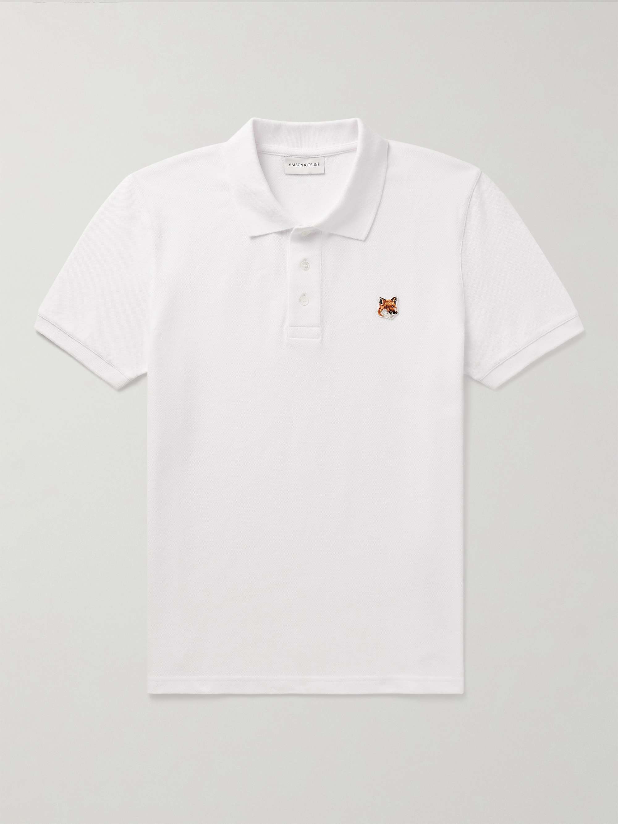 MAISON KITSUNÉ Logo-Appliquéd Cotton-Piqué Polo Shirt for Men | MR PORTER