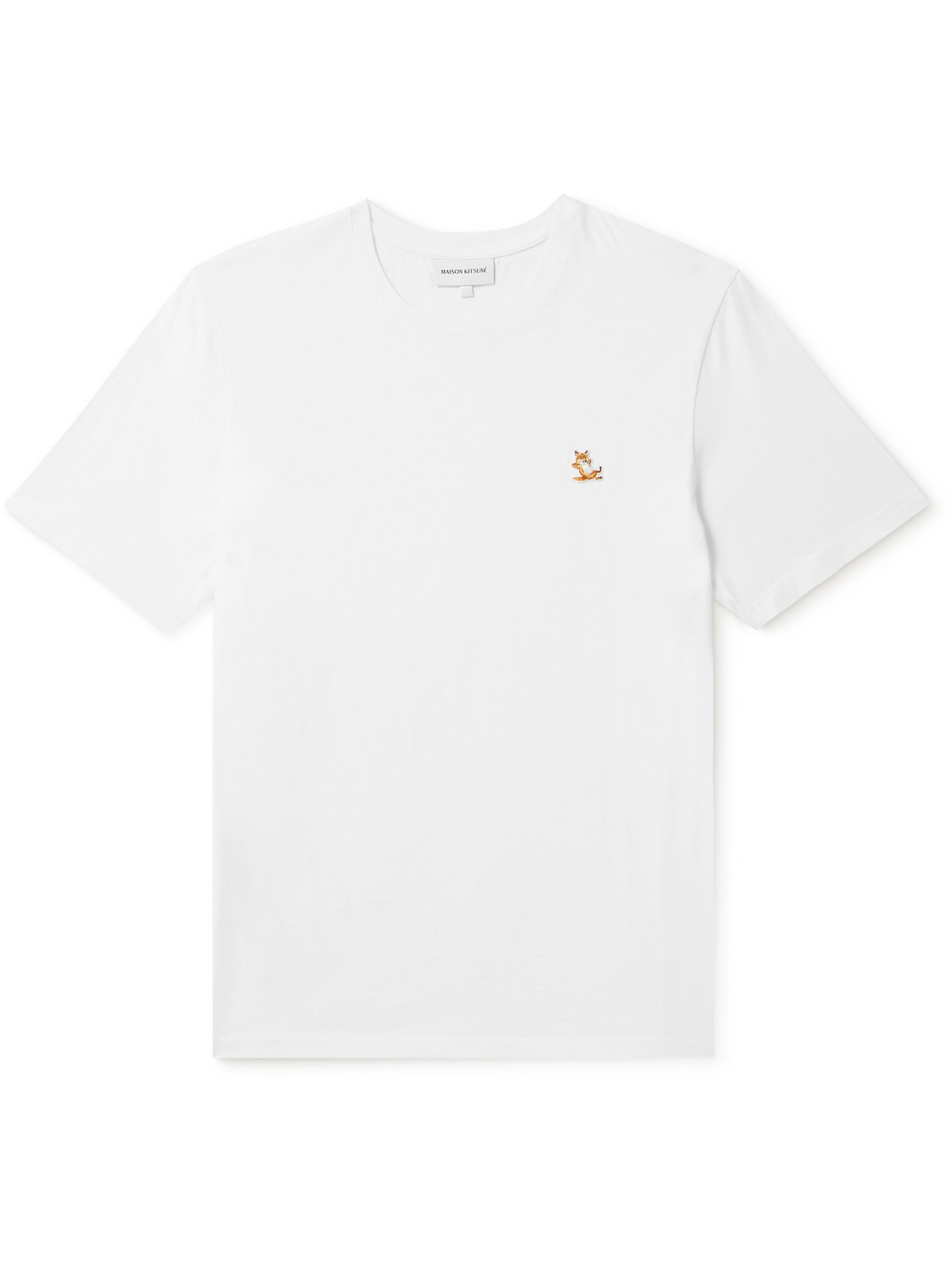 MAISON KITSUNÉ - Logo-Appliquéd Cotton-Jersey T-Shirt - Men - White - XS