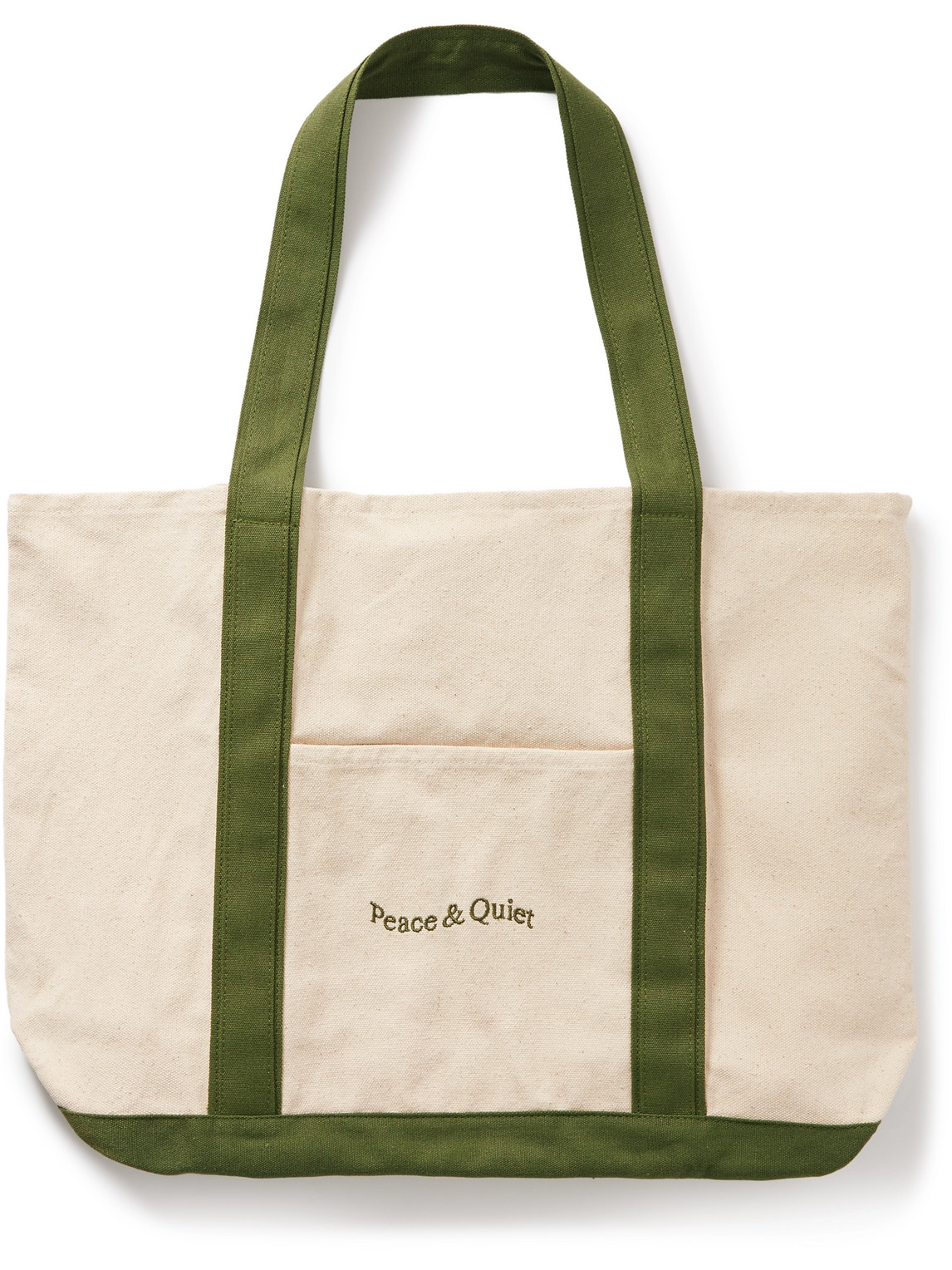 Museum Of Peace And Quiet Wordmark Logo-embroidered Cotton-canvas Tote