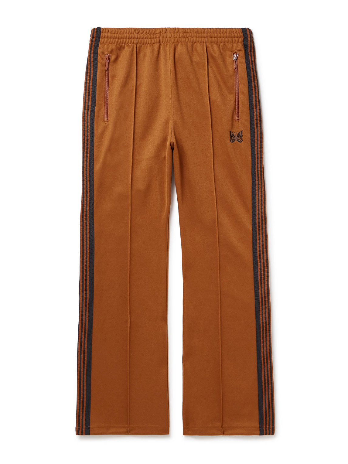 Bootcut Webbing-Trimmed Logo-Embroidered Tech-Jersey Track Pants