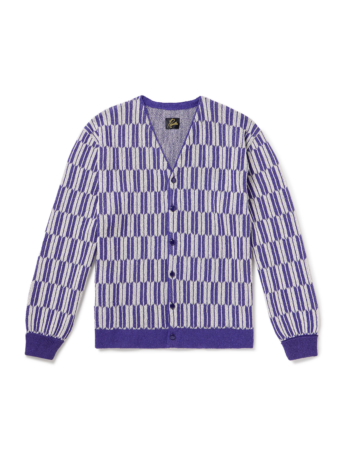 Shop Needles Jacquard-knit Cardigan In Purple
