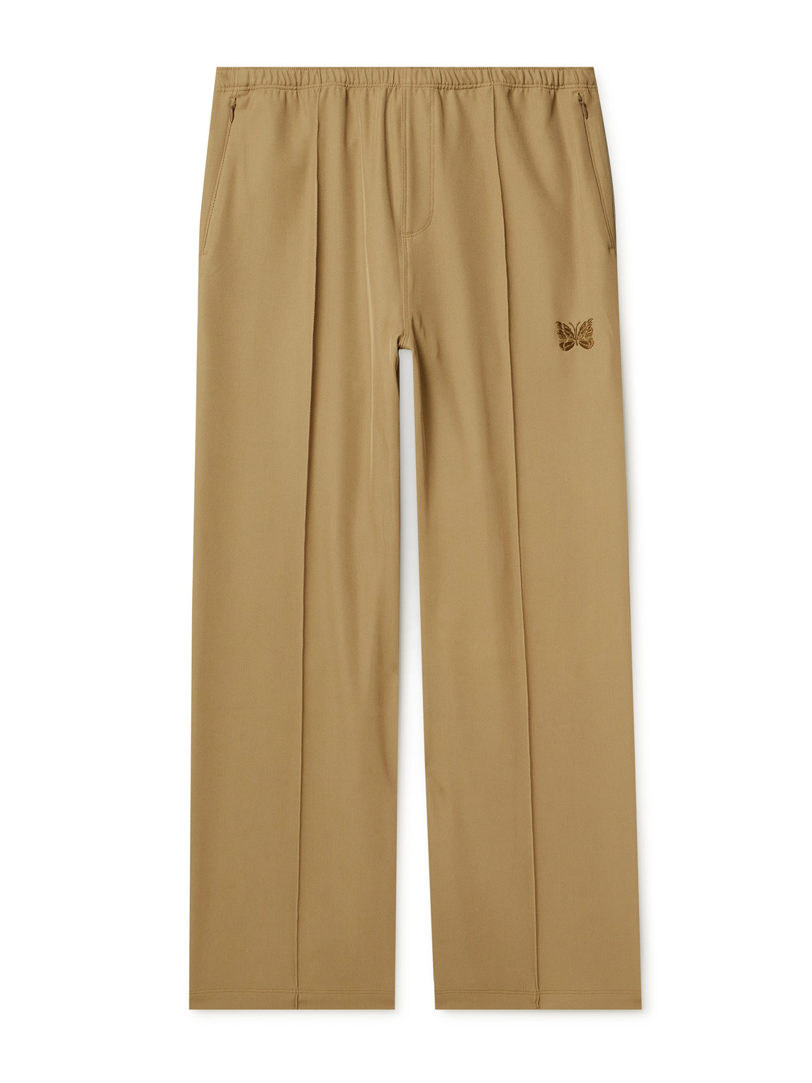 Needles Straight-leg Logo-embroidered Twill Trousers In Brown