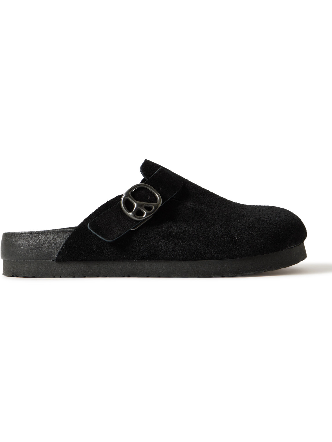 Shop Needles Perforated Suede Clogs In Black