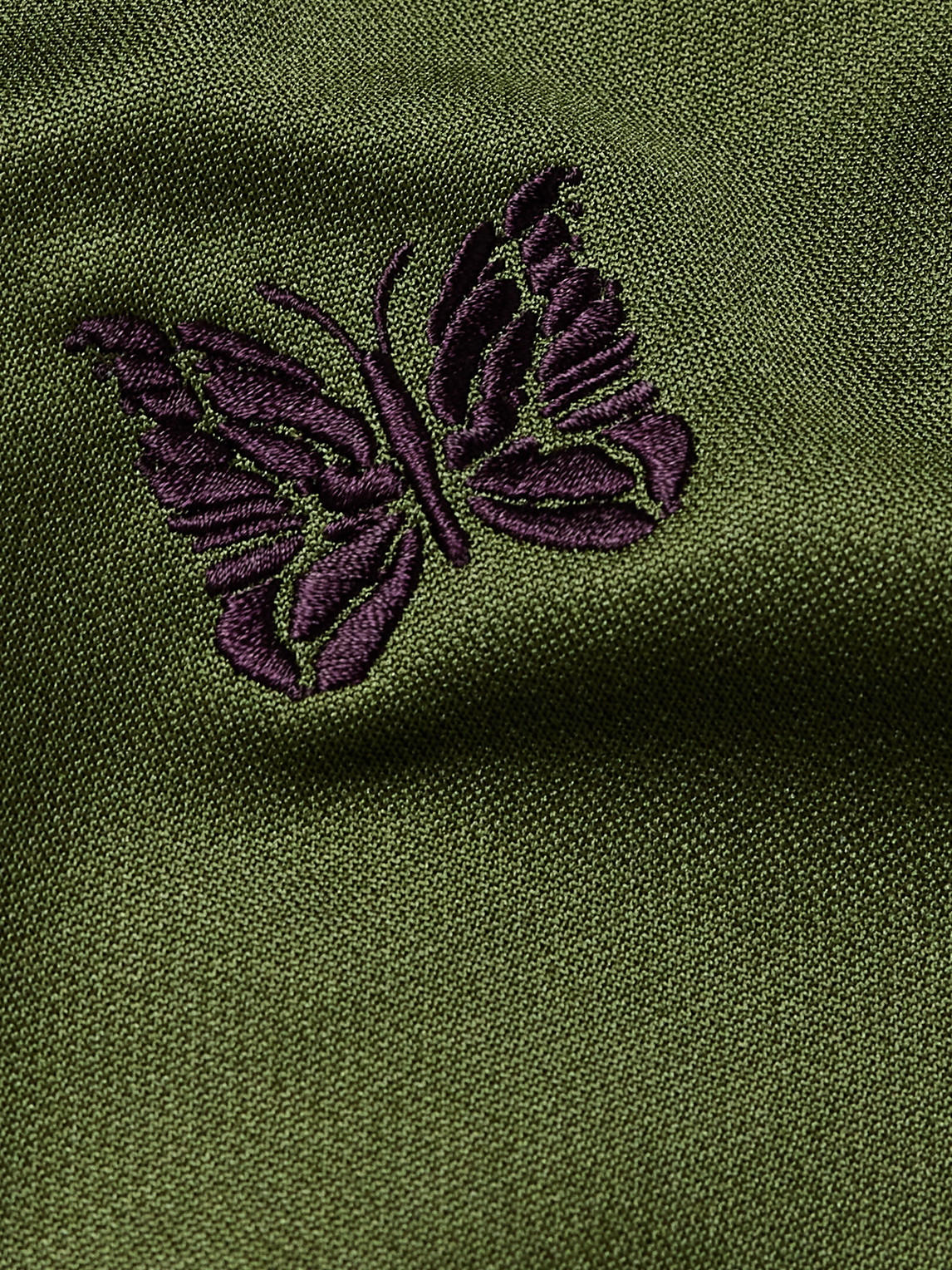 Shop Needles Webbing-trimmed Logo-embroidered Tech-jersey Track Jacket In Green
