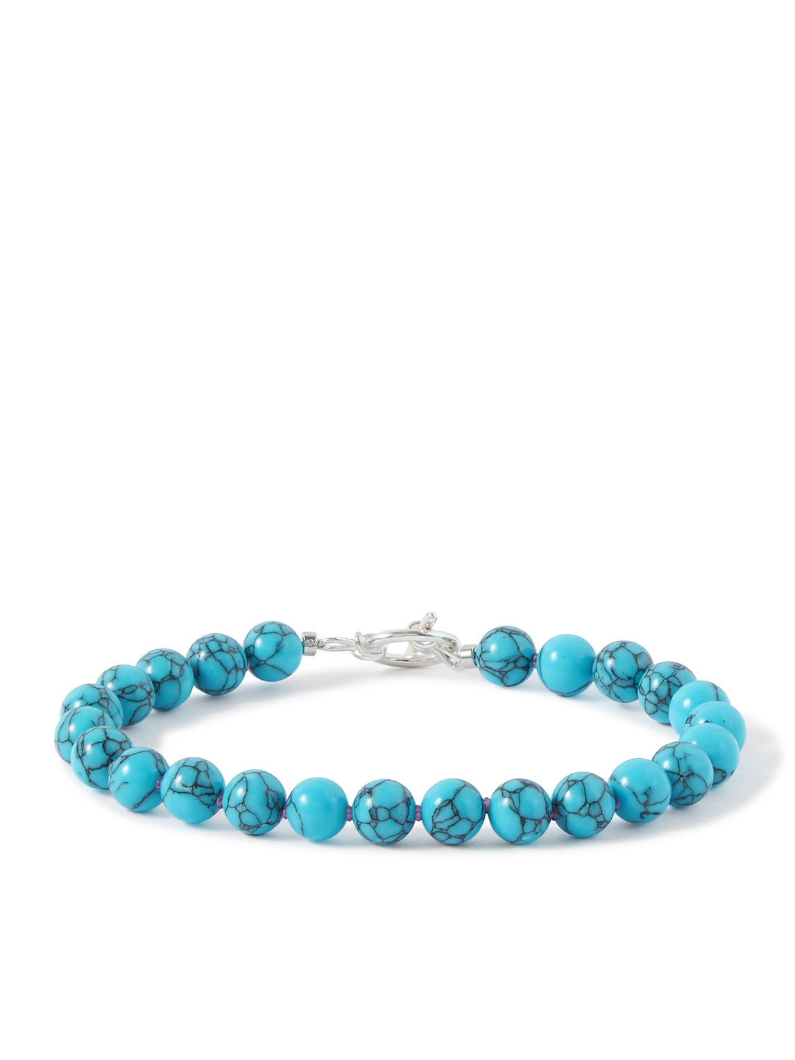 Needles Silver-tone Turquoise Beaded Bracelet In Blue