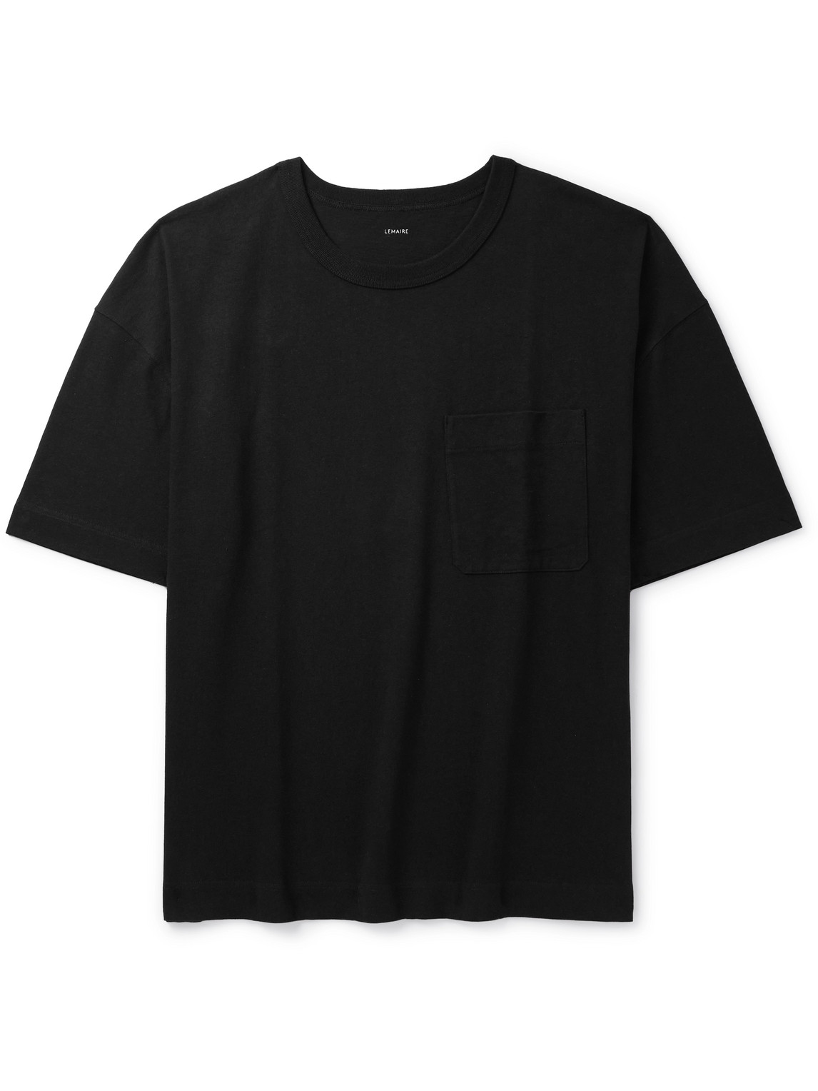 Lemaire Oversized Cotton And Linen-blend Jersey T-shirt In Black