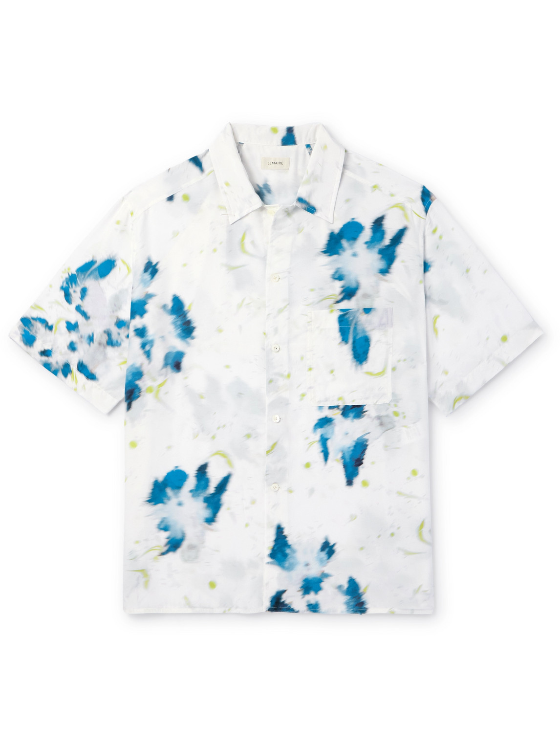 Lemaire Floral-print Shirt In Blue