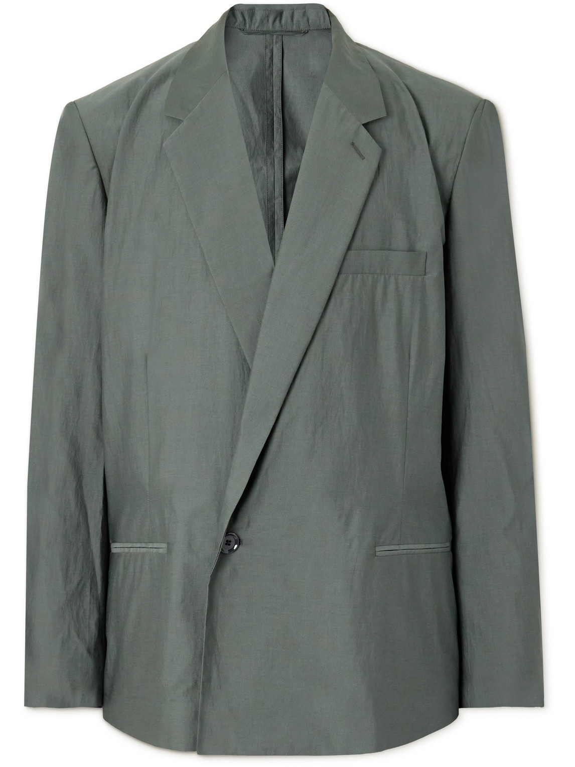 Lemaire Cotton And Silk-blend Suit Jacket In Green