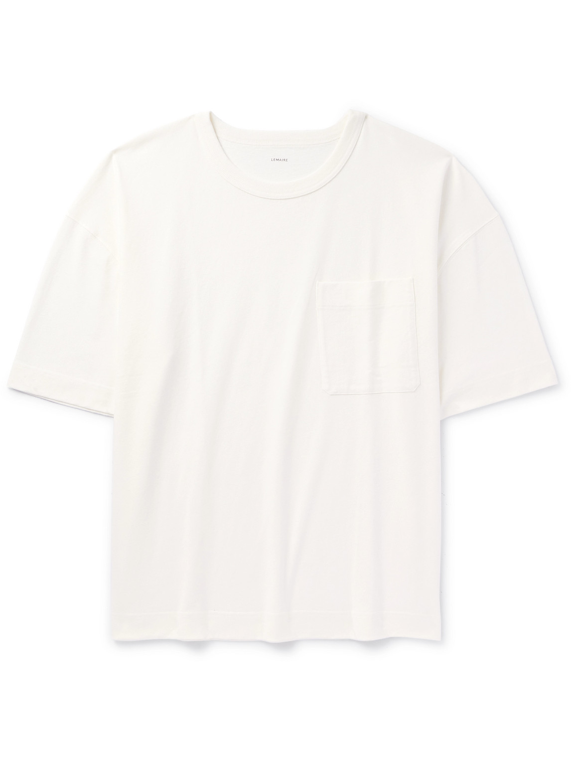 Lemaire Oversized Cotton And Linen-blend Jersey T-shirt In Neutrals