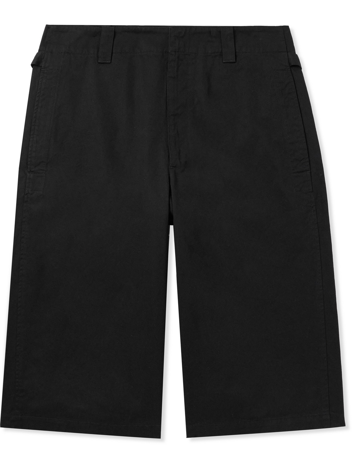 Lemaire Straight-leg Cotton-twill Bermuda Shorts In Black