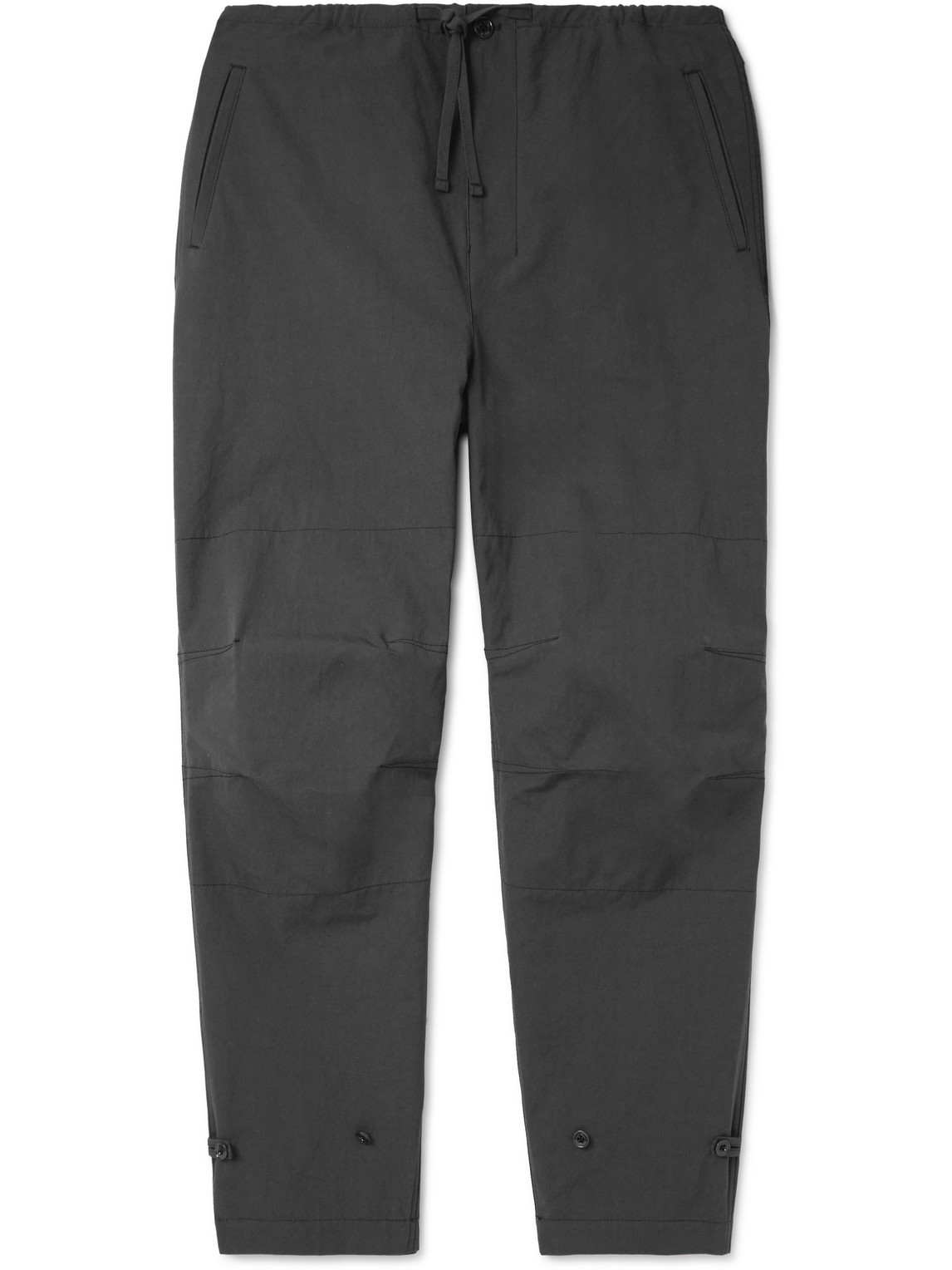 Lemaire Maxi Military Tapered Garment-dyed Cotton Trousers In Grey