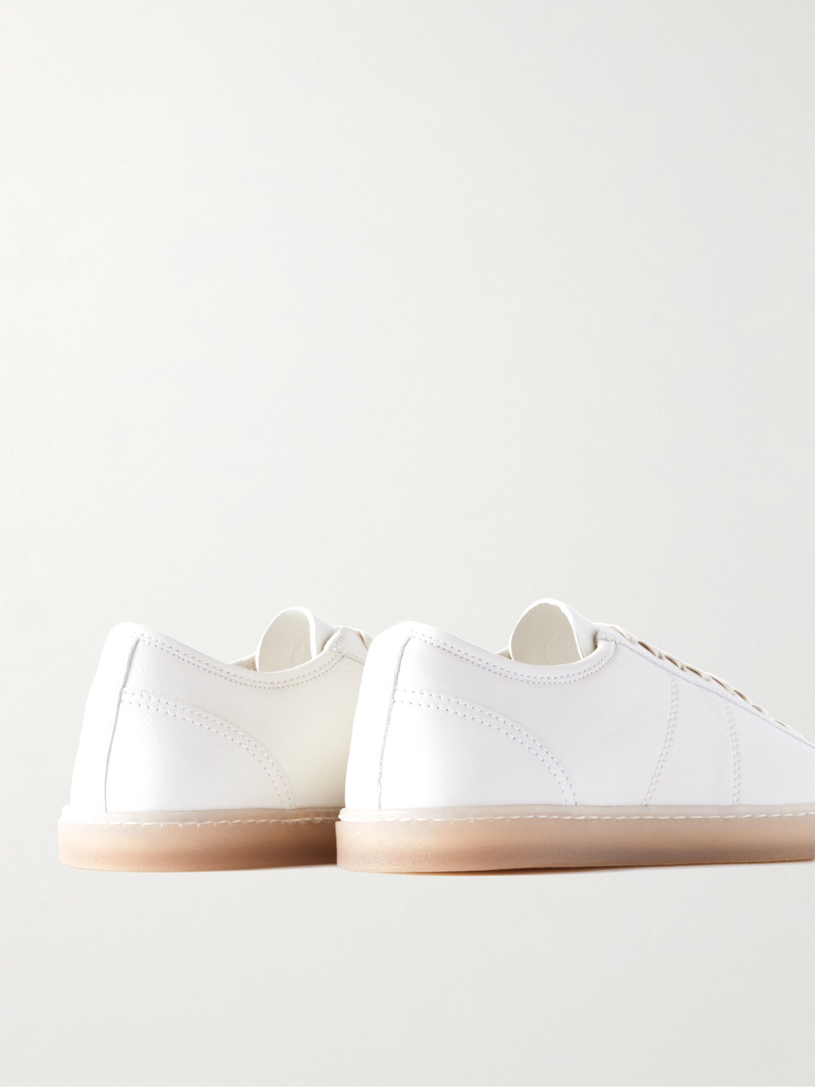 Shop Lemaire Suede-trimmed Leather Sneakers In Neutrals