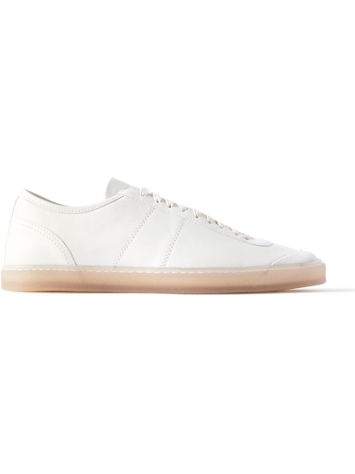 Suede-Trimmed Leather Sneakers