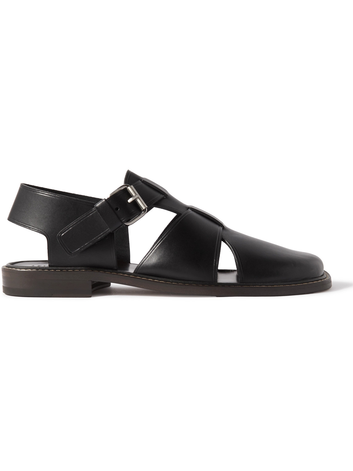 Lemaire Leather Sandals In Black