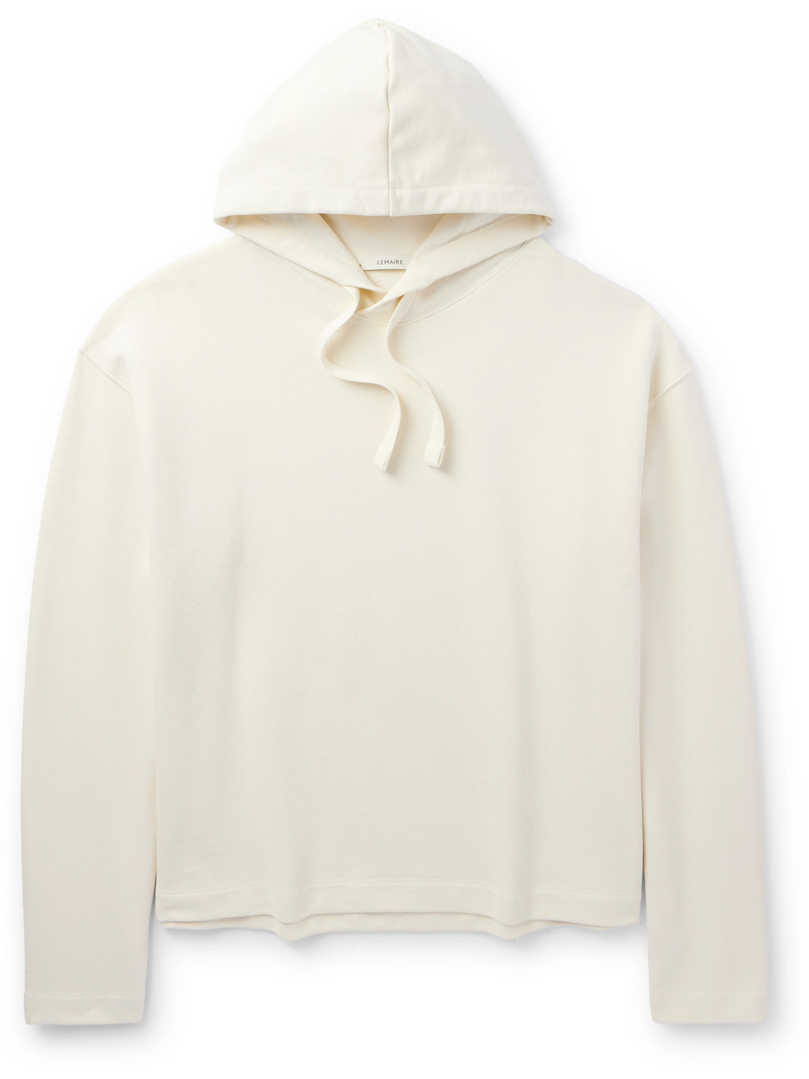 Lemaire Cotton And Linen-blend Hoodie In White