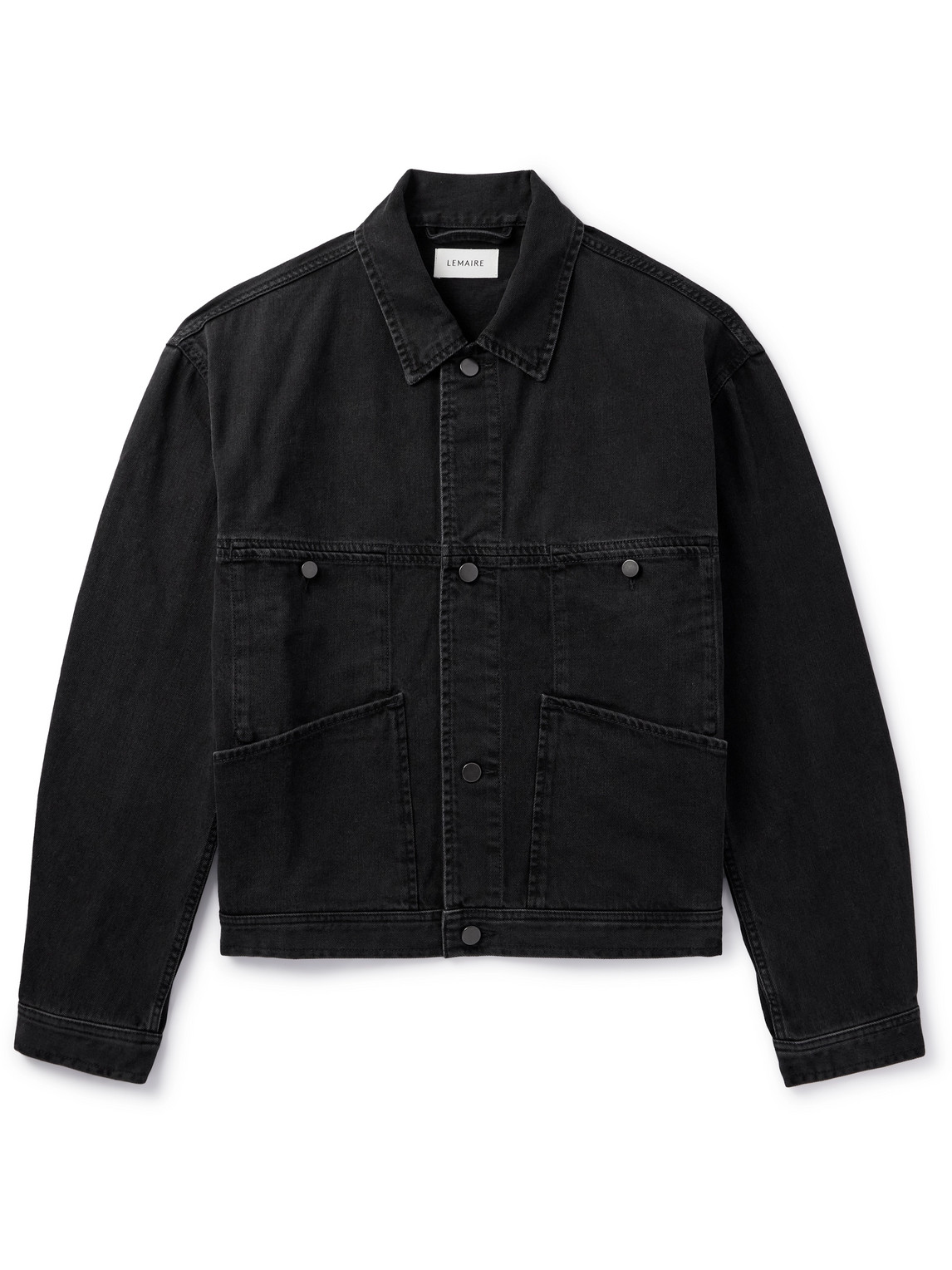 Shop Lemaire Denim Jacket In Black