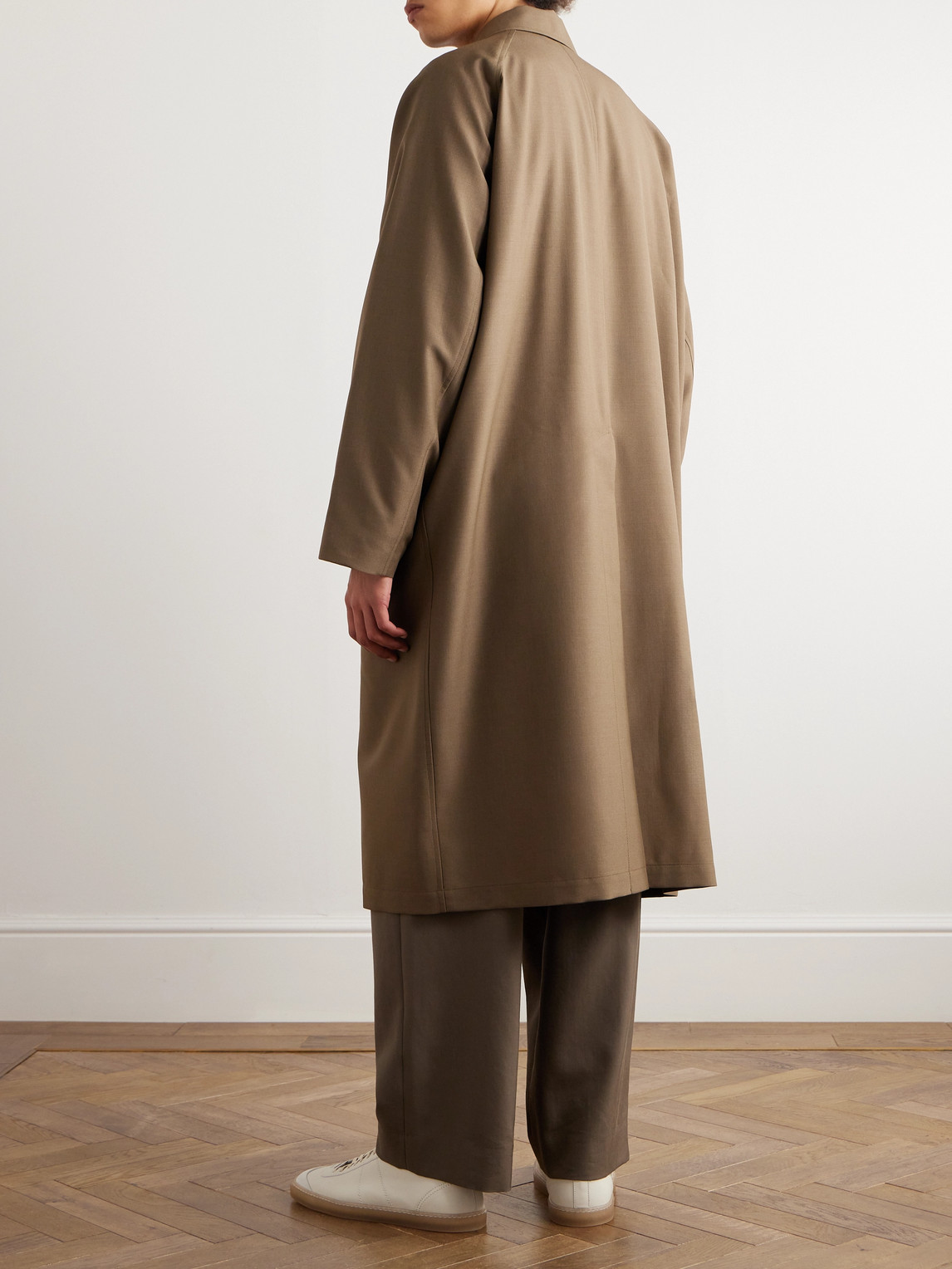 Shop Lemaire Twill Coat In Green