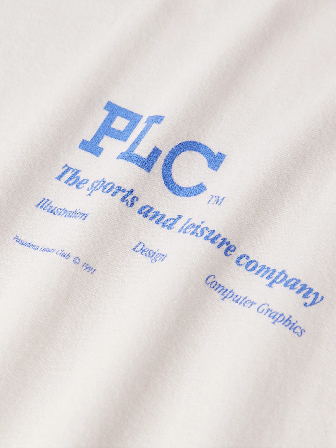 Shop Pasadena Leisure Club Company Logo-print Garment-dyed Combed Cotton-jersey T-shirt In White
