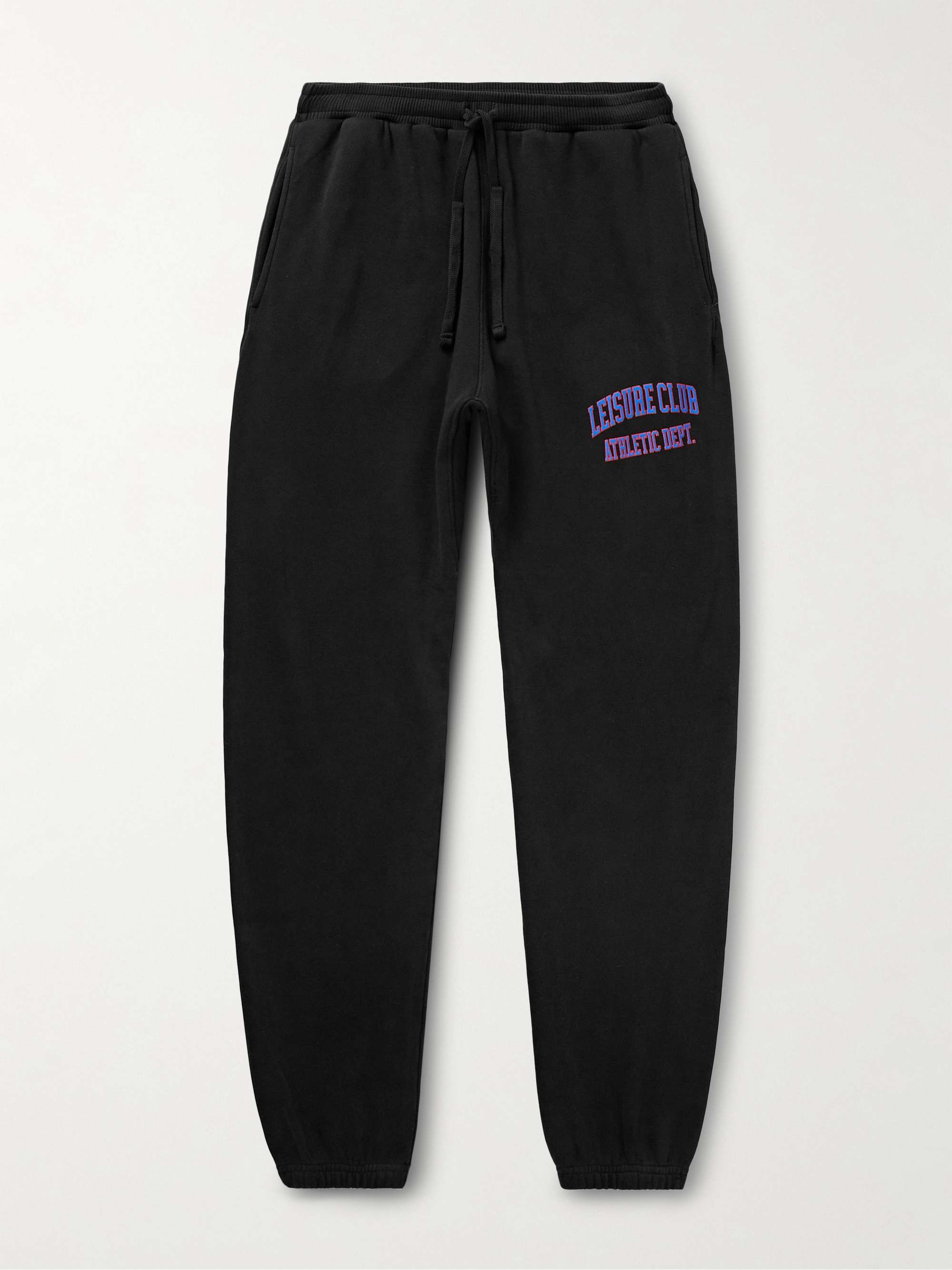 PASADENA LEISURE CLUB Athletic Dept. Tapered Logo-Print Garment-Dyed  Cotton-Jersey Sweatpants for Men