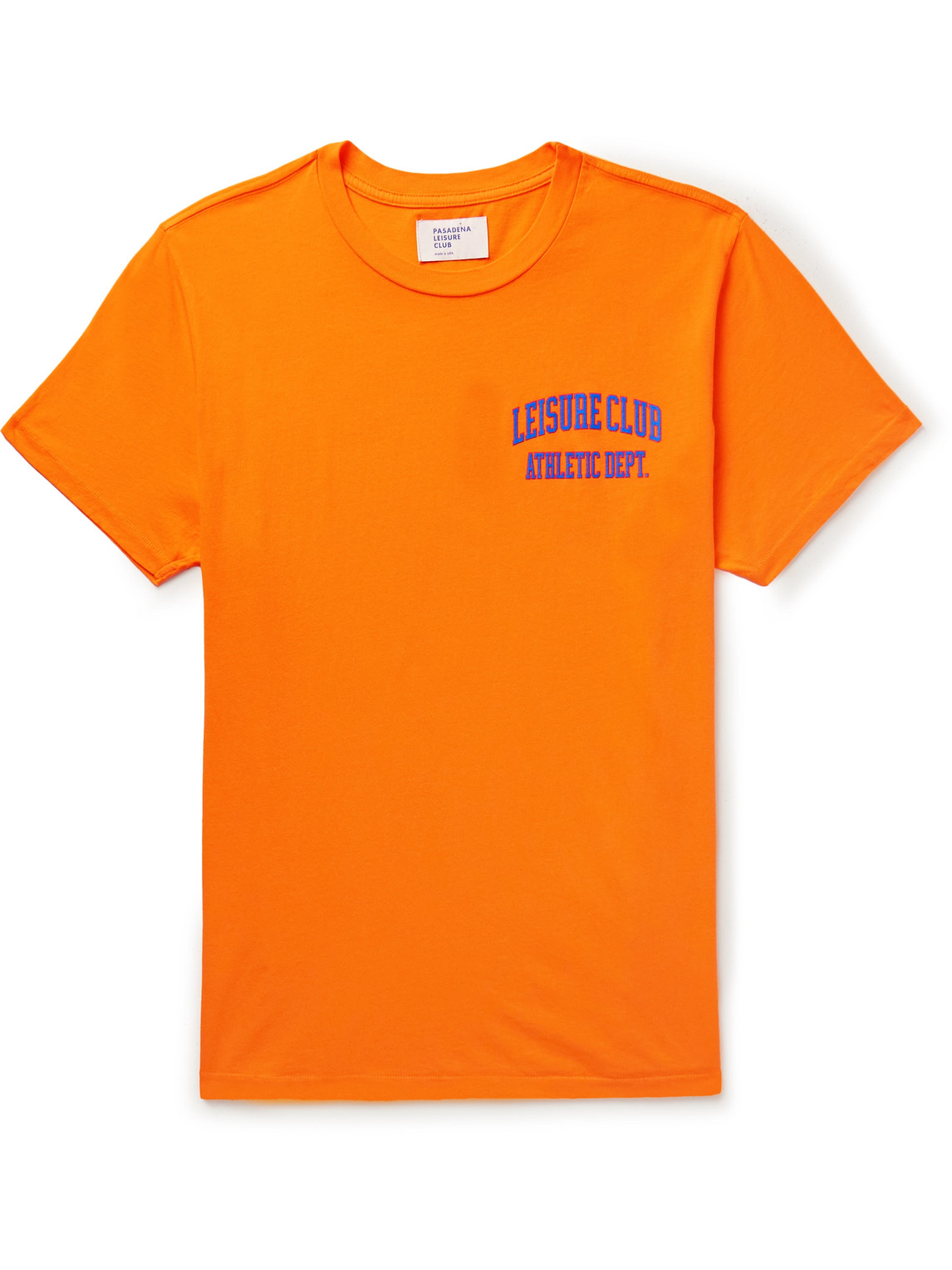Pasadena Leisure Club Athletic Dept. Logo-print Garment-dyed Cotton-jersey T-shirt In Orange