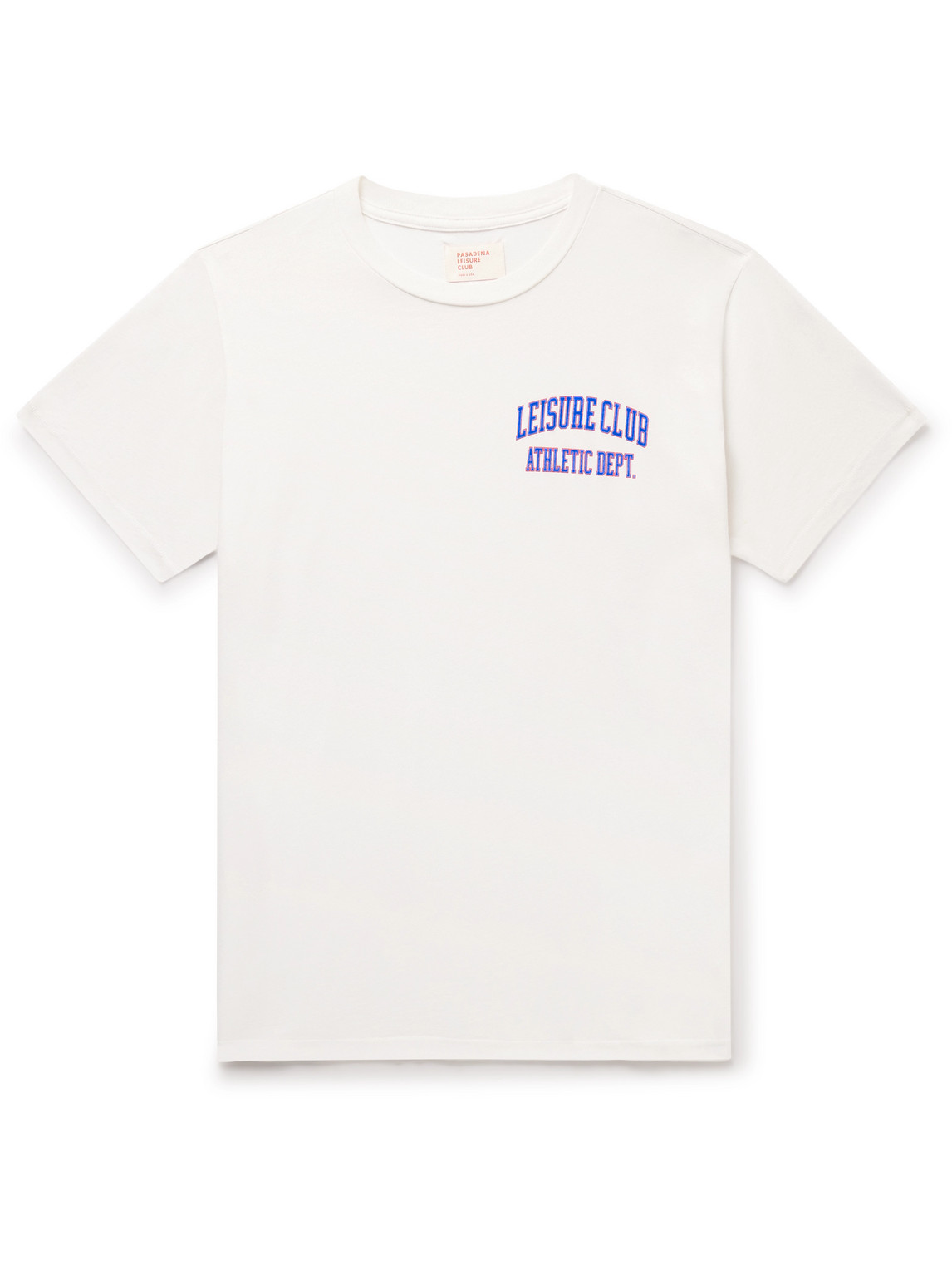 Pasadena Leisure Club Athletic Dept. Logo-print Garment-dyed Cotton-jersey T-shirt In White