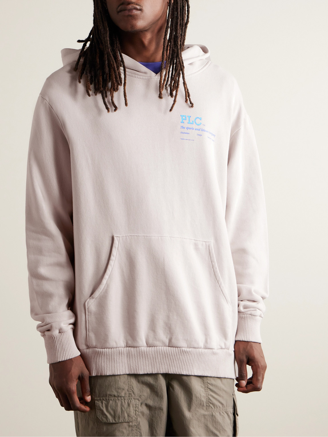 Shop Pasadena Leisure Club Logo-print Cotton-jersey Hoodie In Neutrals