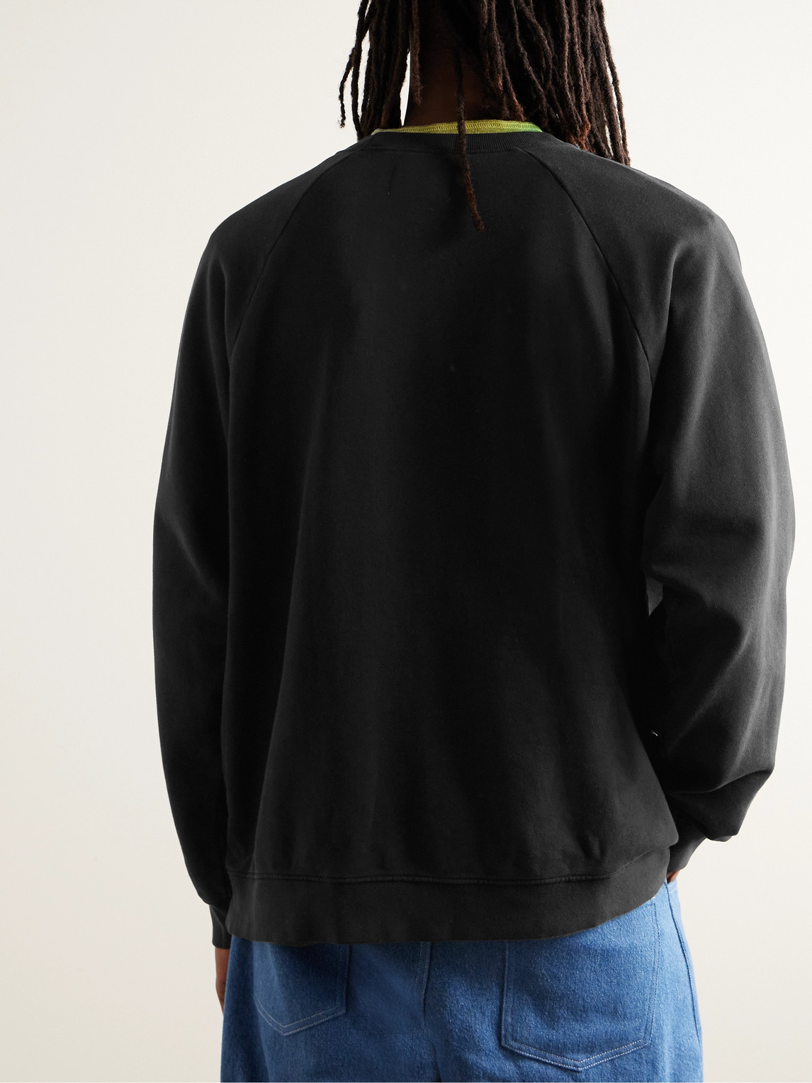 Shop Pasadena Leisure Club Athletic Dept. Logo-print Cotton-jersey Sweatshirt In Black