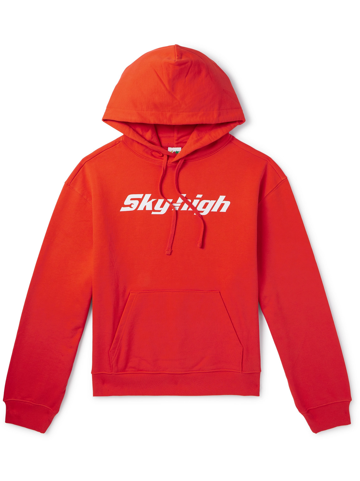 Sky High Farm Logo-print Organic Cotton-jersey Hoodie In Red