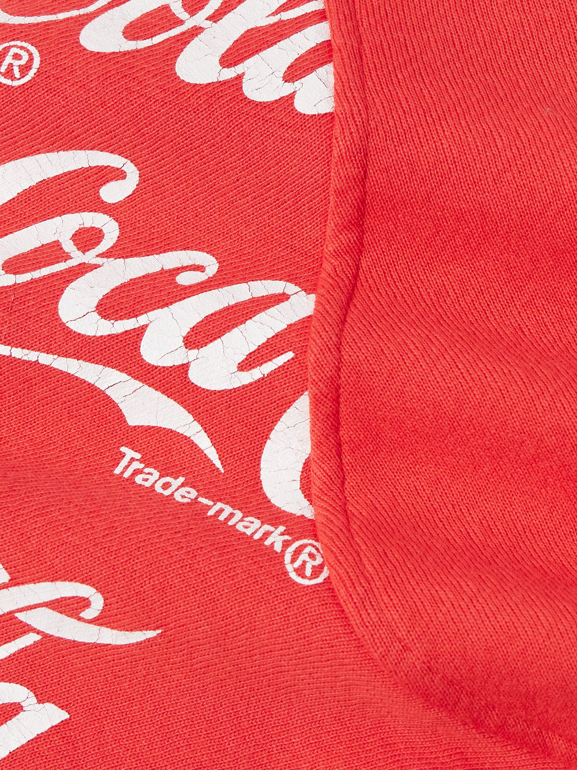 Shop Erl Coca-cola Panelled Printed Cotton-jersey Hoodie In Red