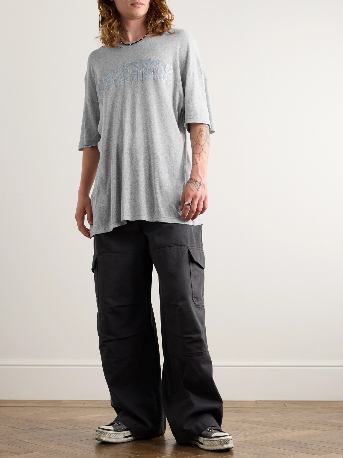 Distressed Printed Cotton-Jersey T-Shirt — 2
