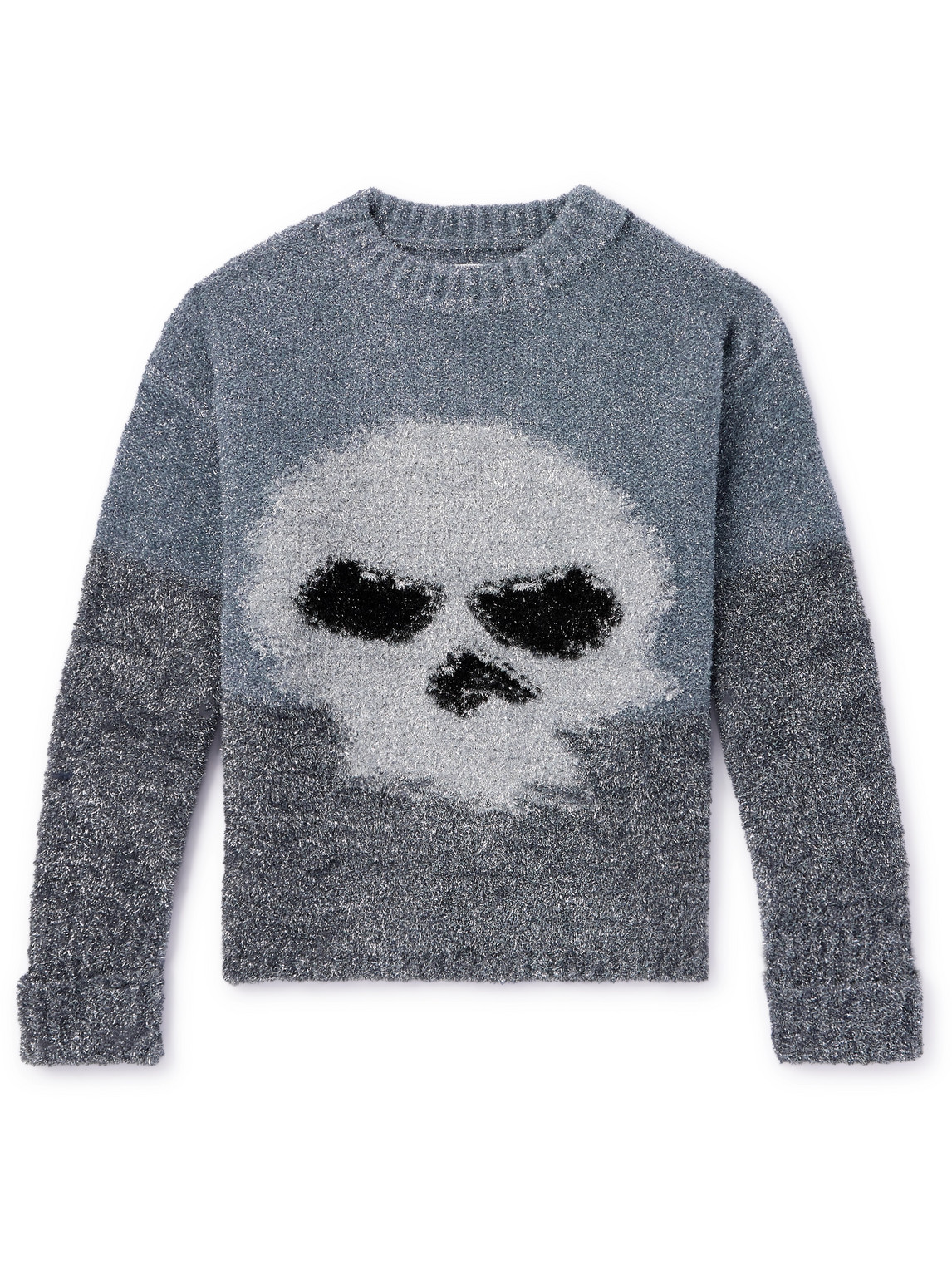 Metallic Intarsia-Knit Sweater