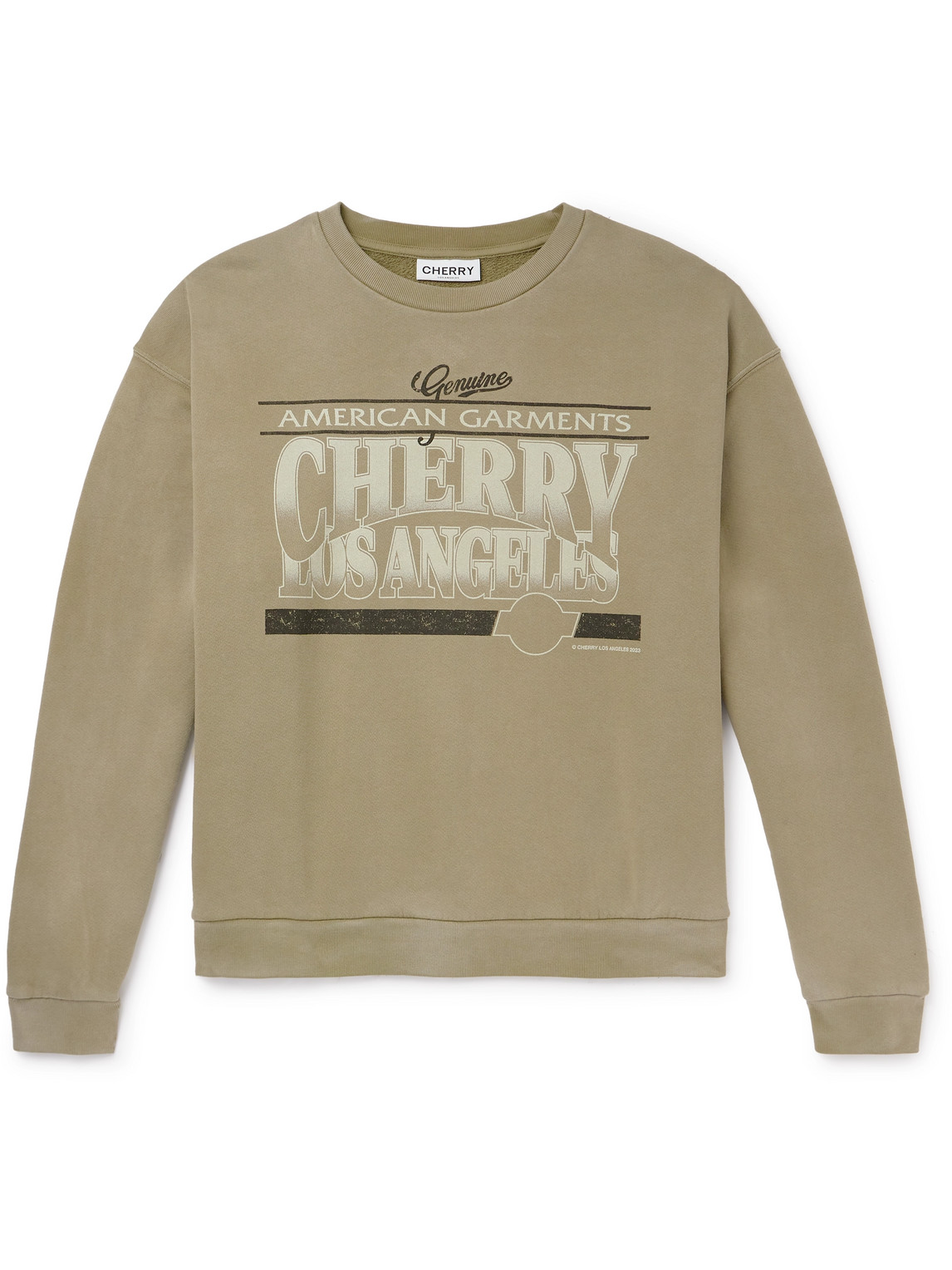 Cherry Los Angeles American Garments Logo-print Cotton-jersey Sweatshirt In Green