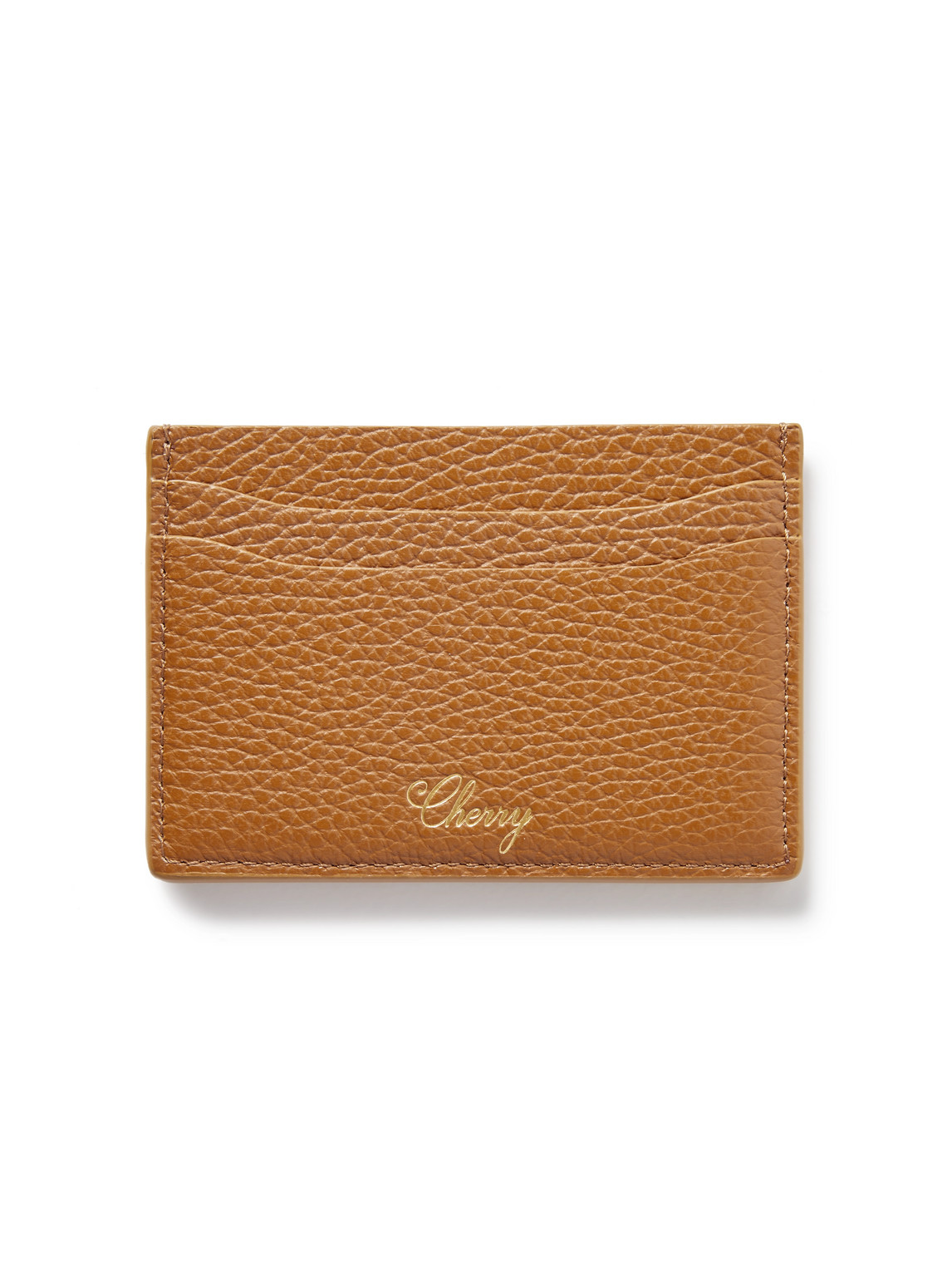 Cherry Los Angeles Full-grain Leather Cardholder In Brown