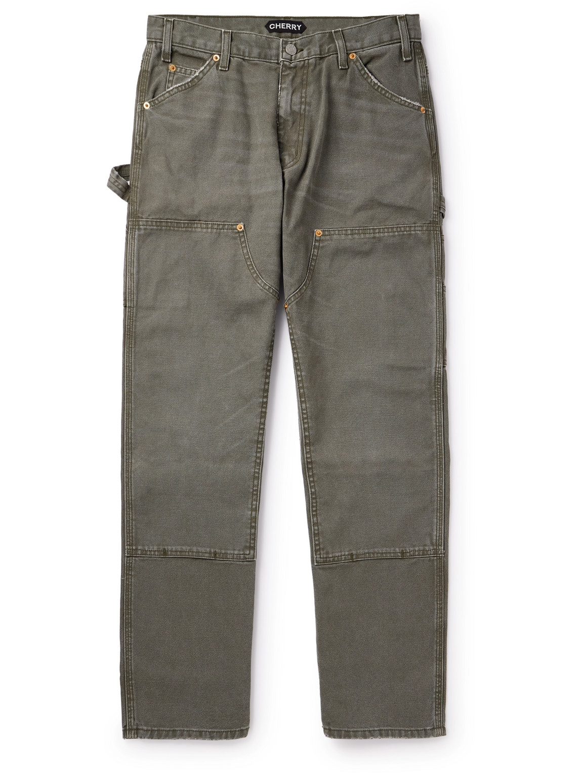 Cherry Los Angeles Straight-leg Cotton-canvas Trousers In Green