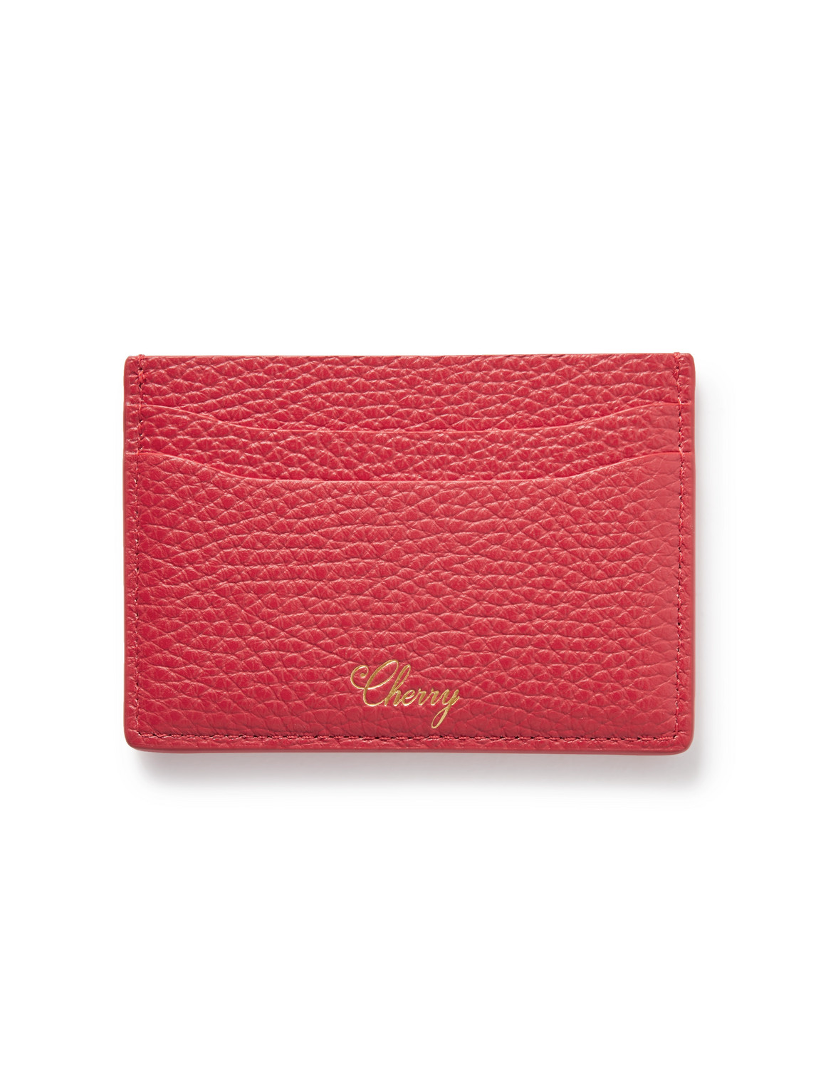 Cherry Los Angeles Full-grain Leather Cardholder In Red