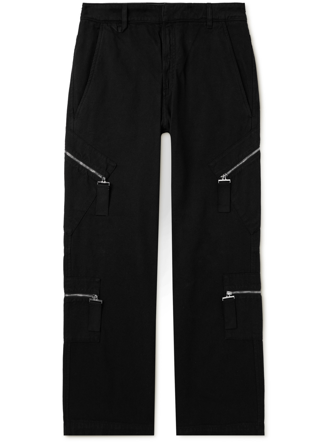 Jacquemus Wide-leg Zip-detailed Cotton-canvas Cargo Trousers In Black