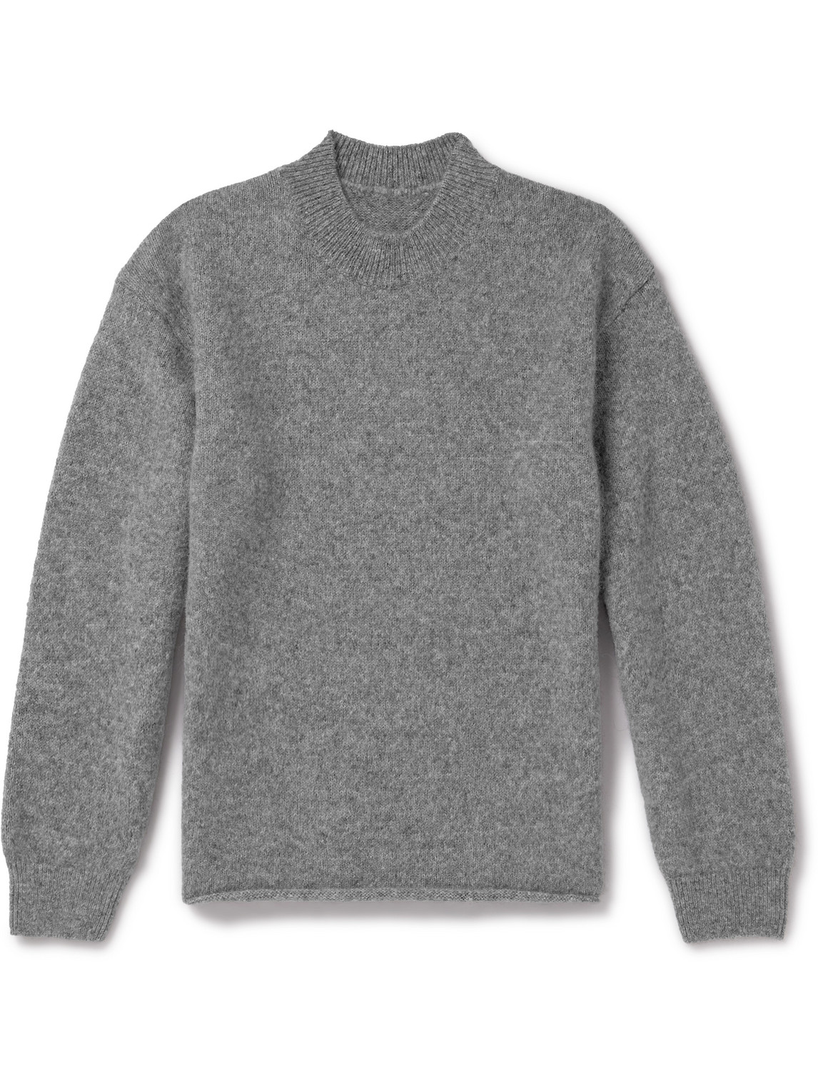 Jacquemus Logo-intarsia Alpaca-blend Sweater In Gray