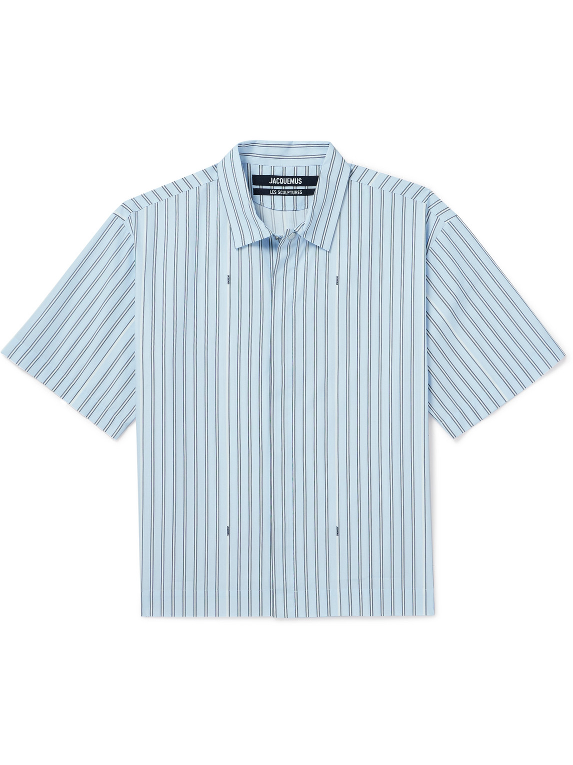 Jacquemus Manches Striped Cotton-poplin Shirt In Blue