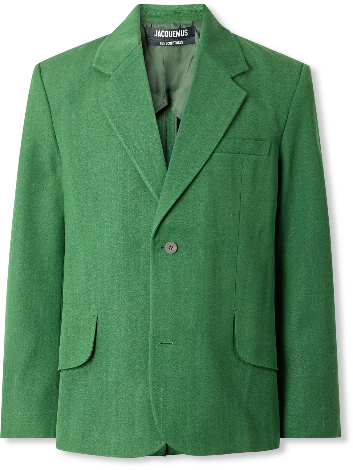 Jacquemus Titolo Oversized Crepe Blazer In Green