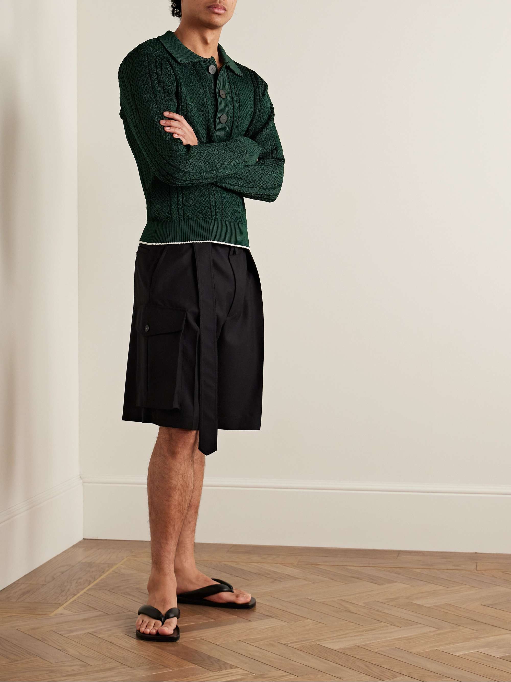 JACQUEMUS Belo Cable-Knit Polo Shirt for Men | MR PORTER 